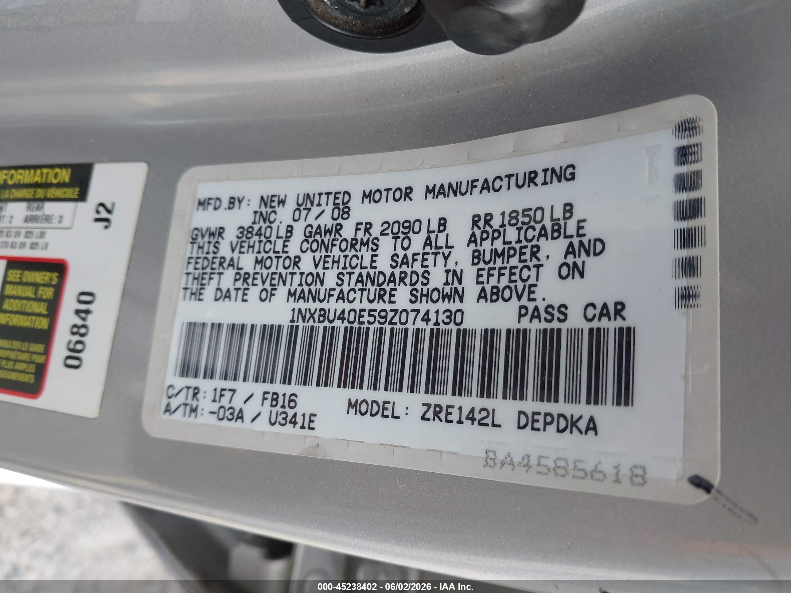 2009 Toyota Corolla Le Silver vin: 1NXBU40E59Z074130