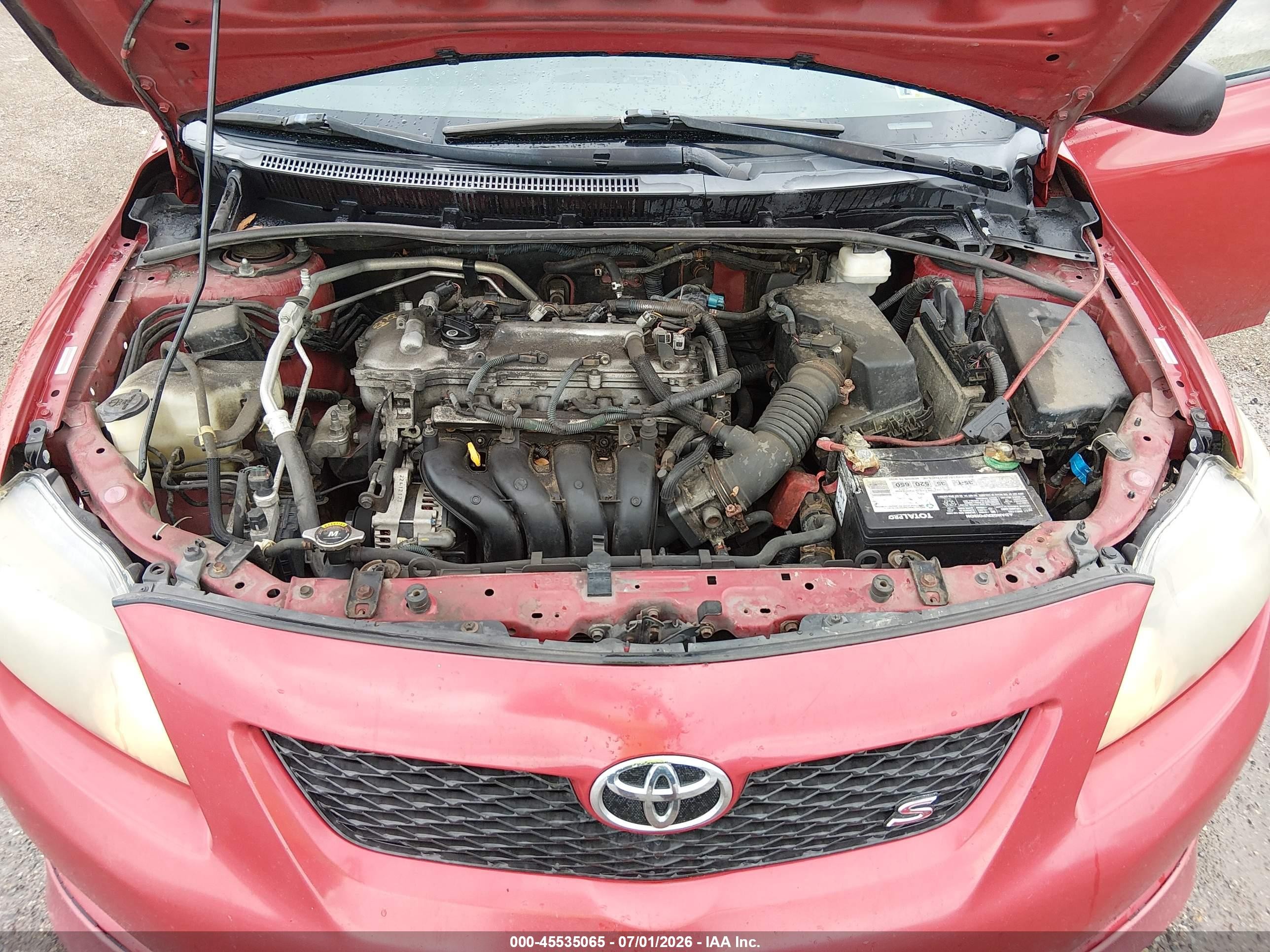 2009 Toyota Corolla S Red vin: 1NXBU40E59Z103044
