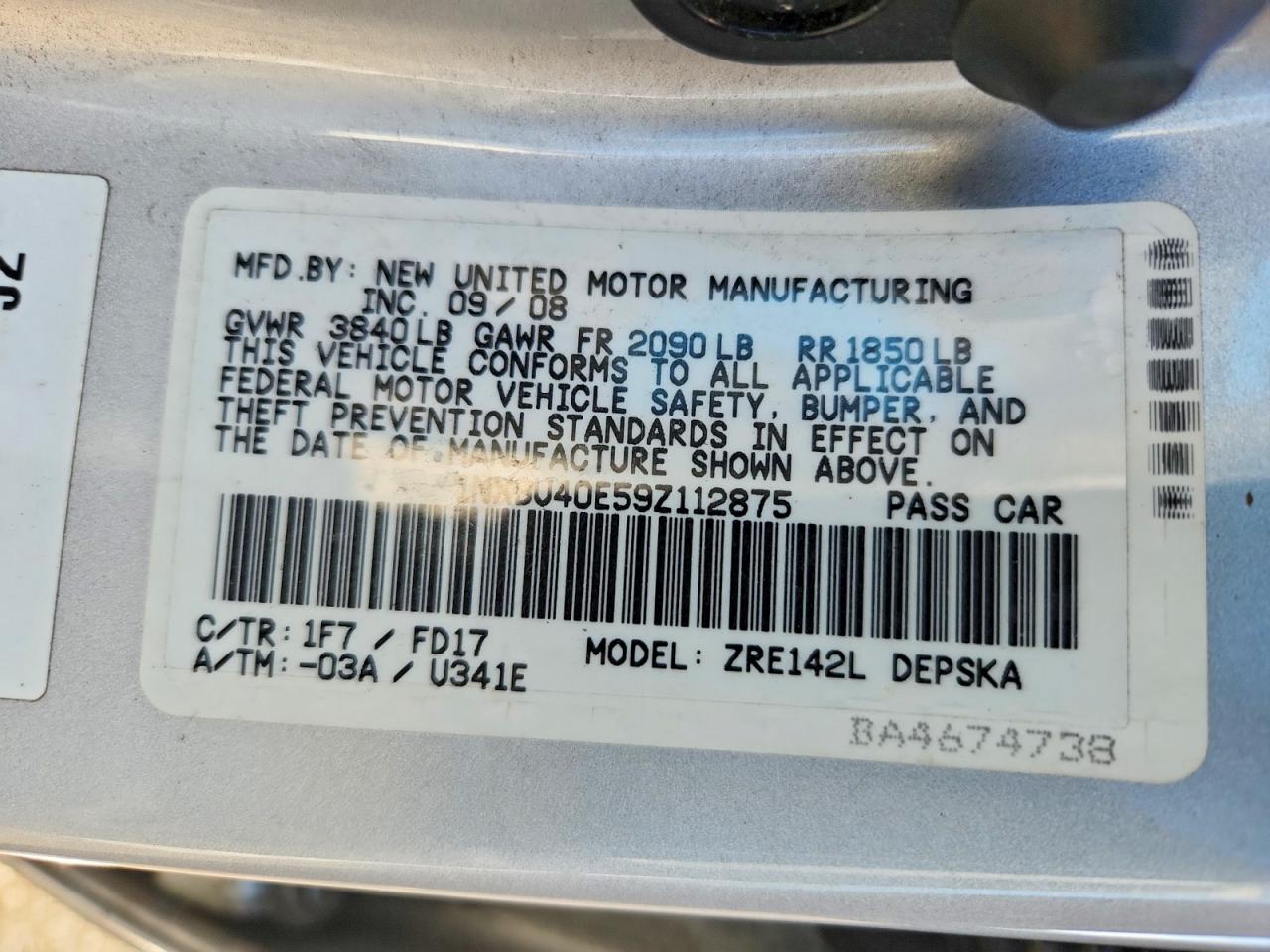 2009 Toyota Corolla S Серебряный vin: 1NXBU40E59Z112875