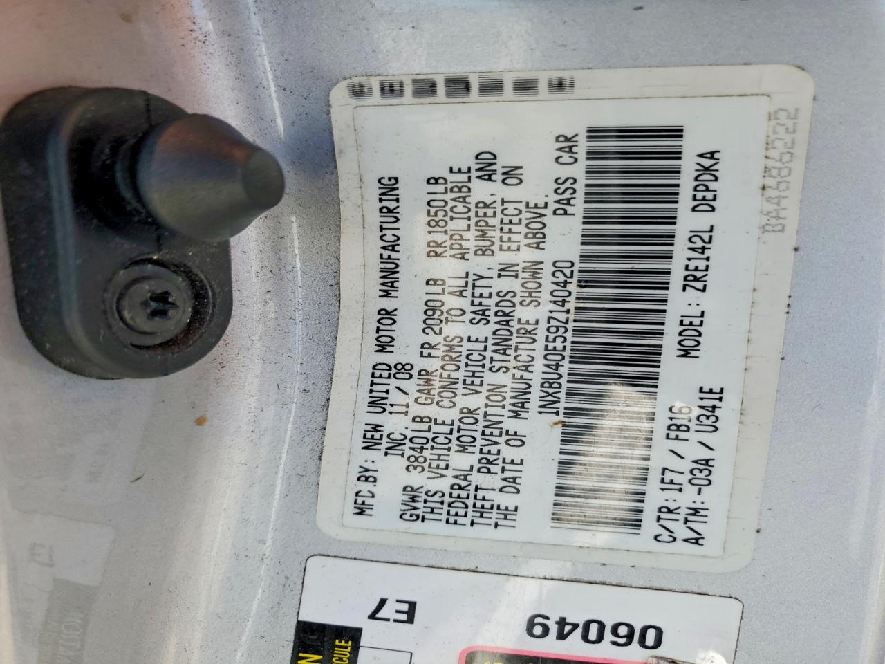 2009 Toyota Corolla Le Silver vin: 1NXBU40E59Z140420