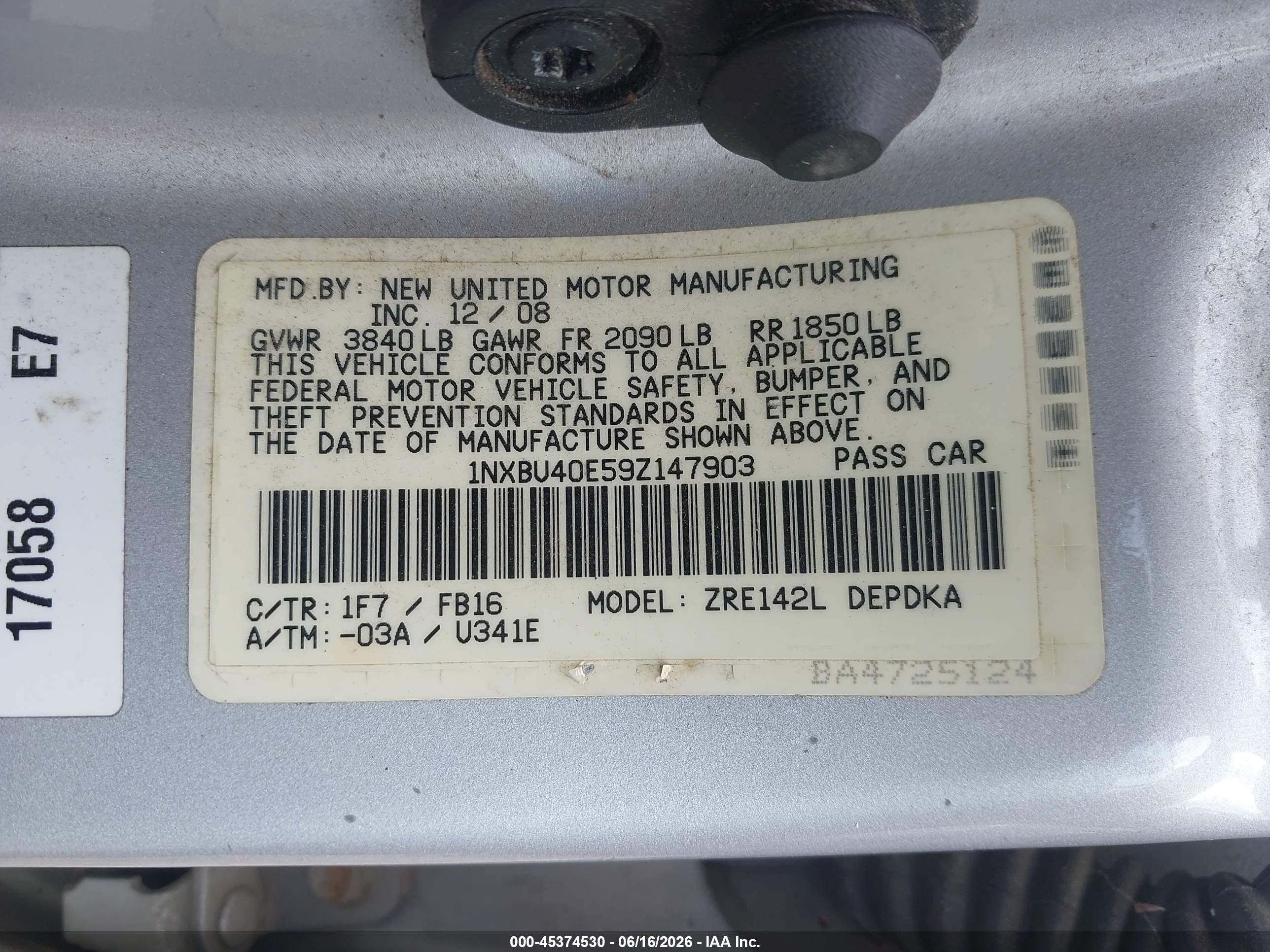 2009 Toyota Corolla Le Silver vin: 1NXBU40E59Z147903