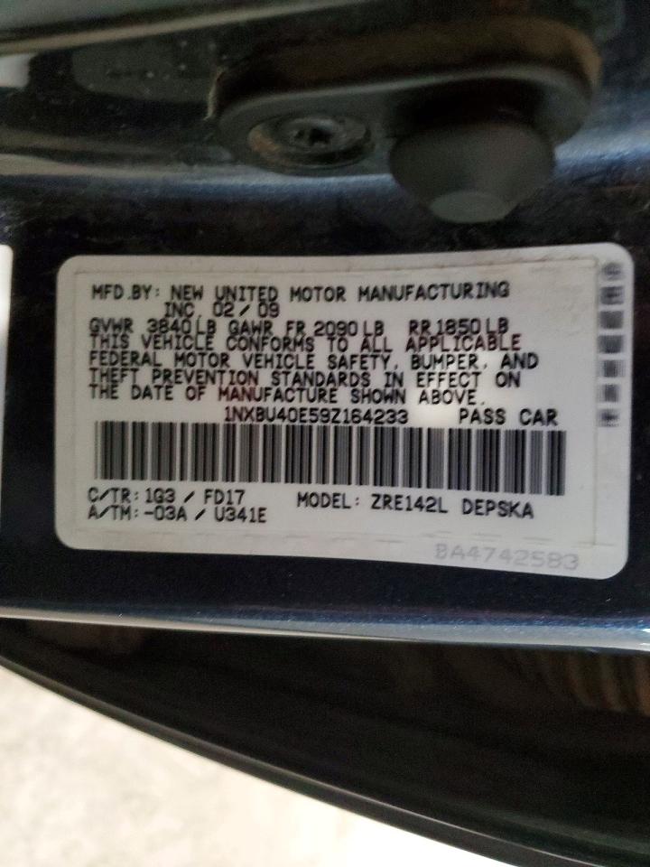 2009 Toyota Corolla S Charcoal vin: 1NXBU40E59Z164233