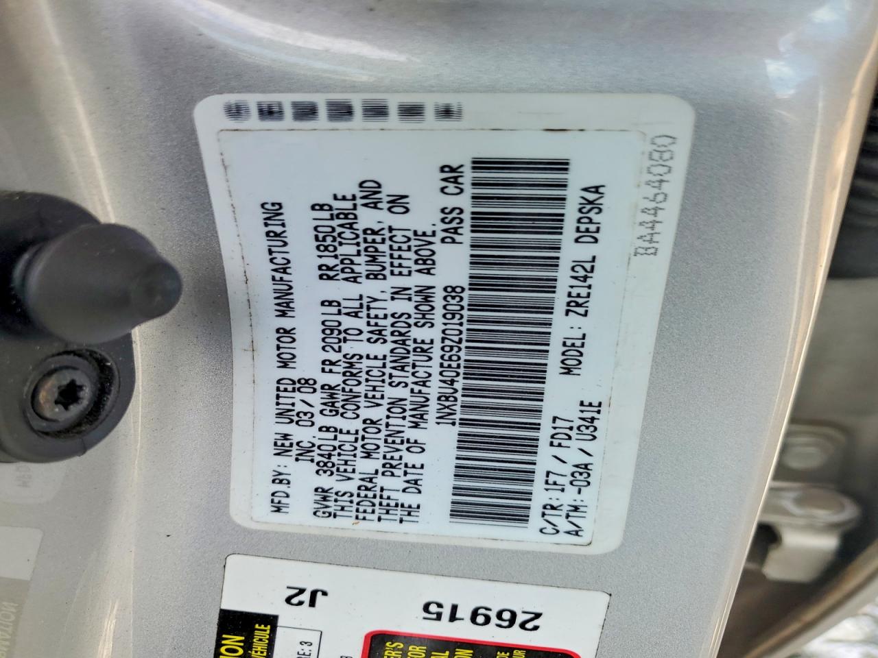 2009 Toyota Corolla S Silver vin: 1NXBU40E69Z019038