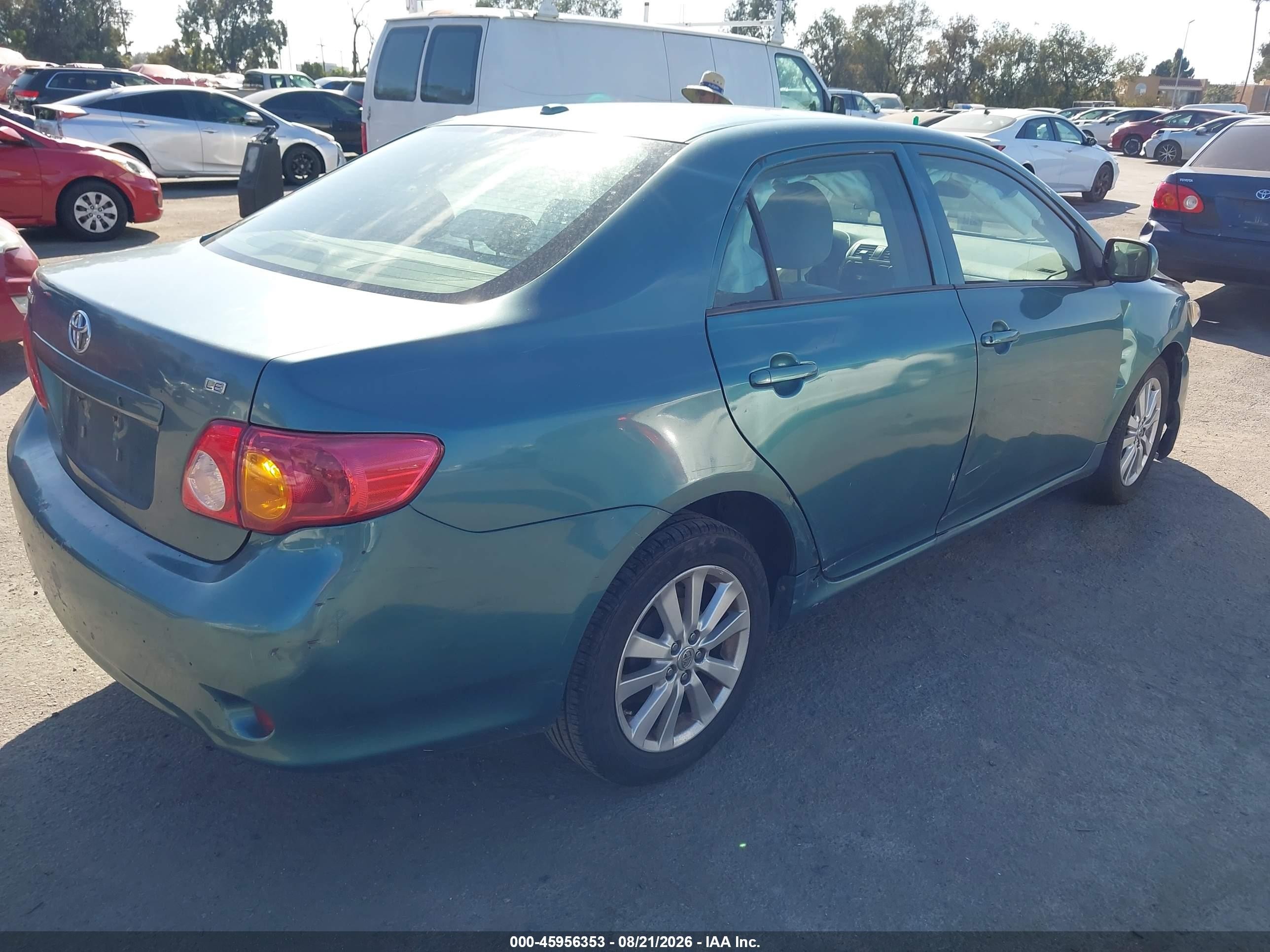 2009 Toyota Corolla Le Green vin: 1NXBU40E69Z051651
