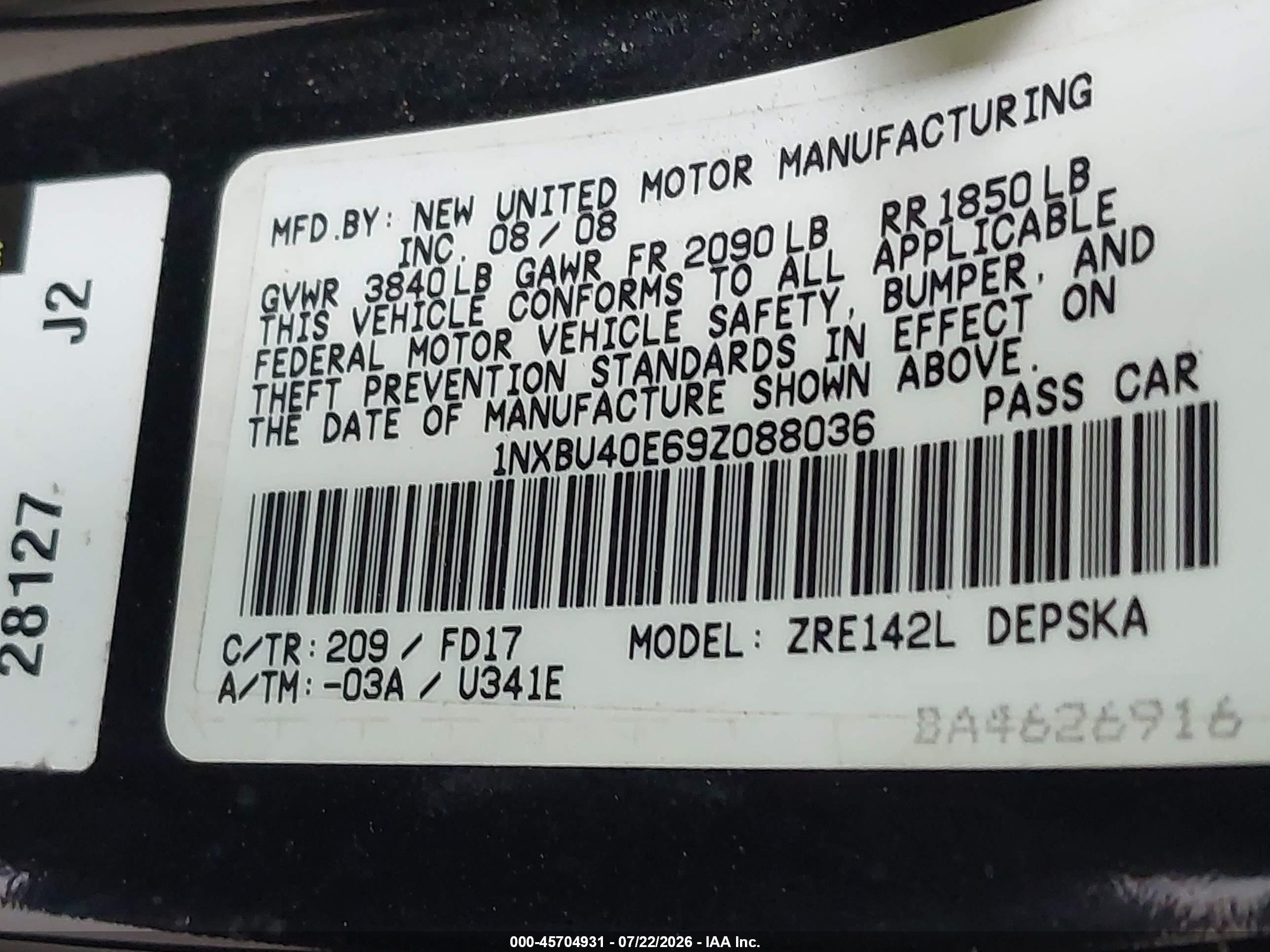 2009 Toyota Corolla S Black vin: 1NXBU40E69Z088036