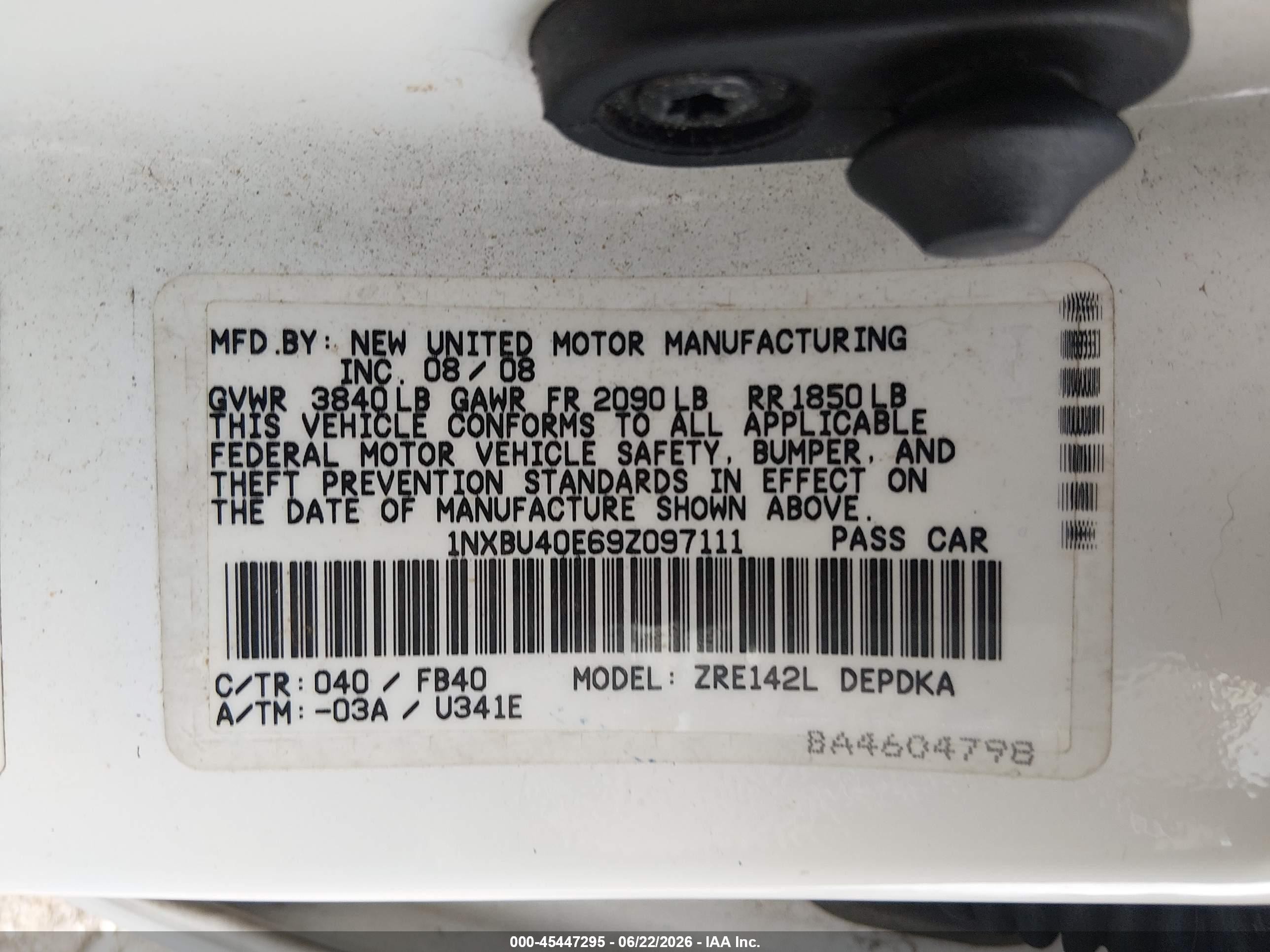 2009 Toyota Corolla Le White vin: 1NXBU40E69Z097111