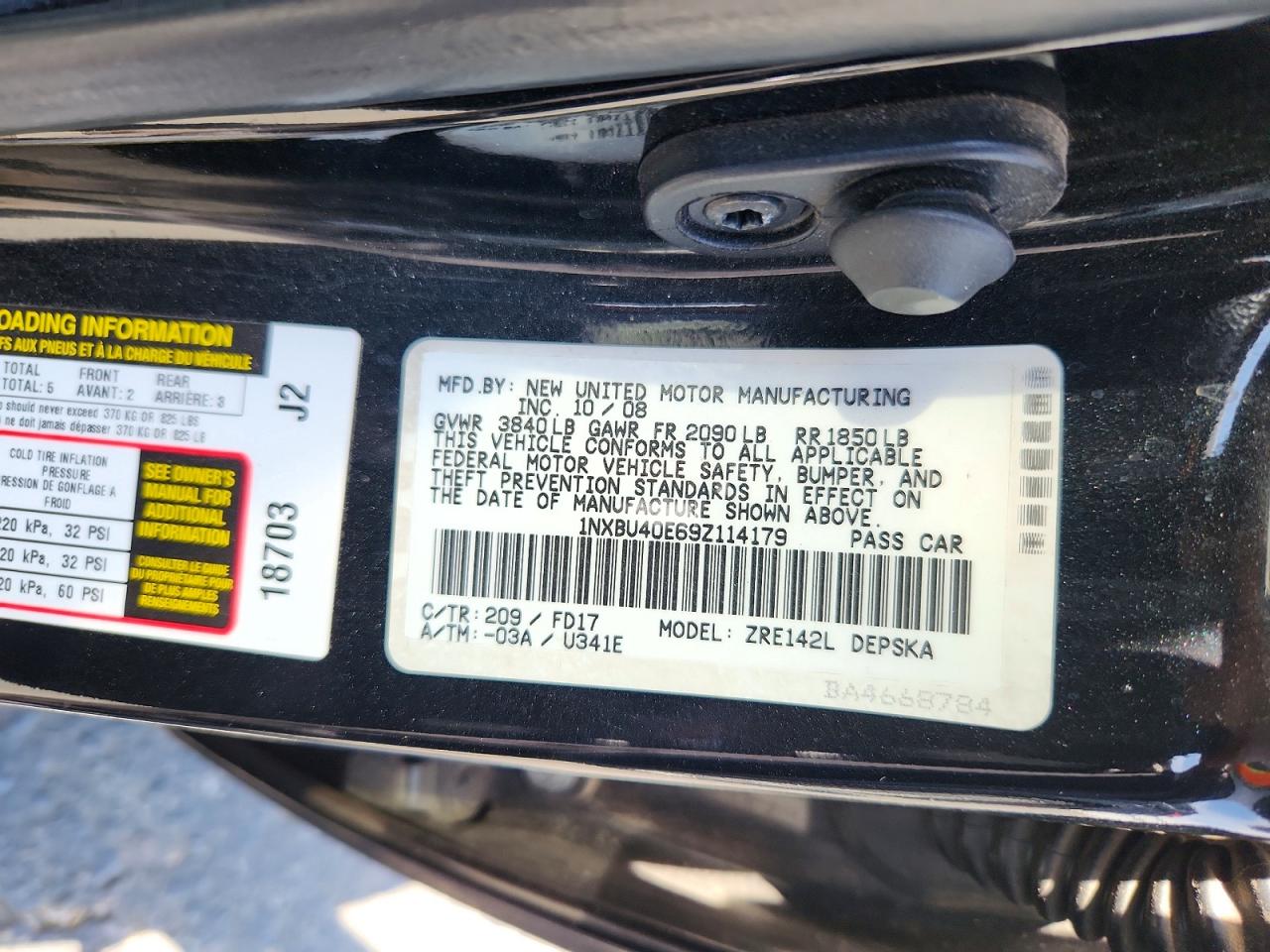 2009 Toyota Corolla S Черный vin: 1NXBU40E69Z114179