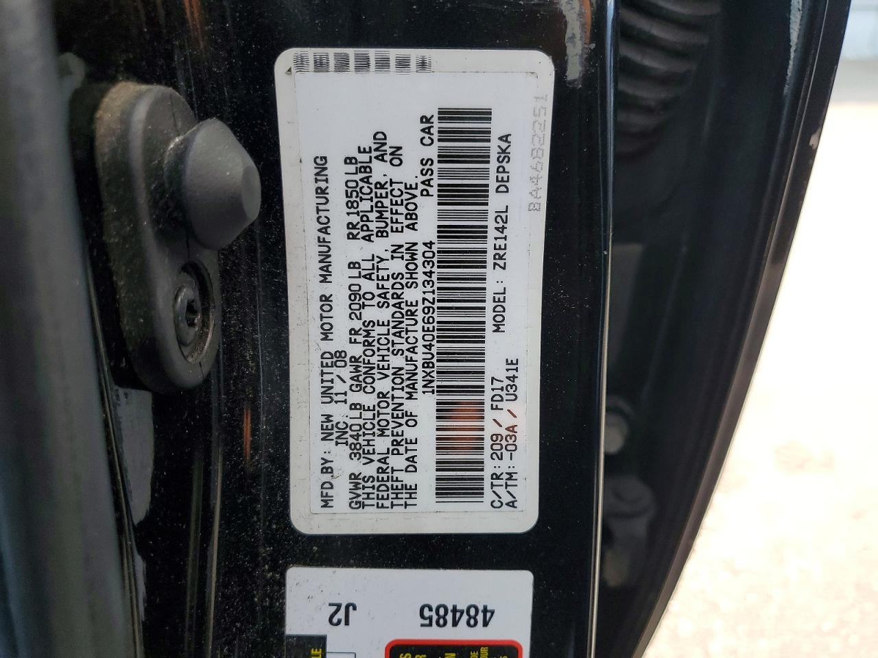 2009 Toyota Corolla S Black vin: 1NXBU40E69Z134304