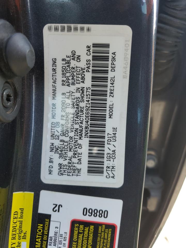 2009 Toyota Corolla Base Charcoal vin: 1NXBU40E69Z141575