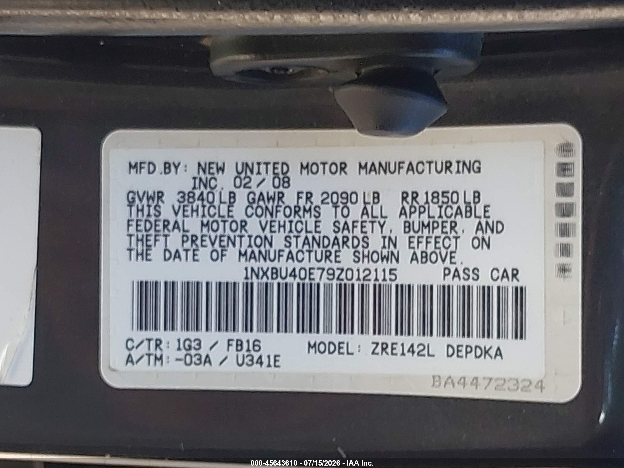 2009 Toyota Corolla Le Gray vin: 1NXBU40E79Z012115