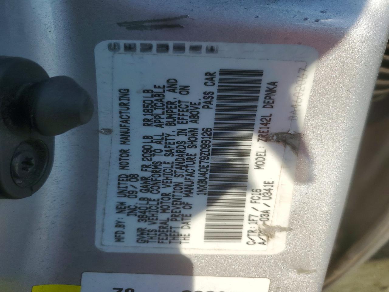 2009 Toyota Corolla Xle Silver vin: 1NXBU40E79Z099126