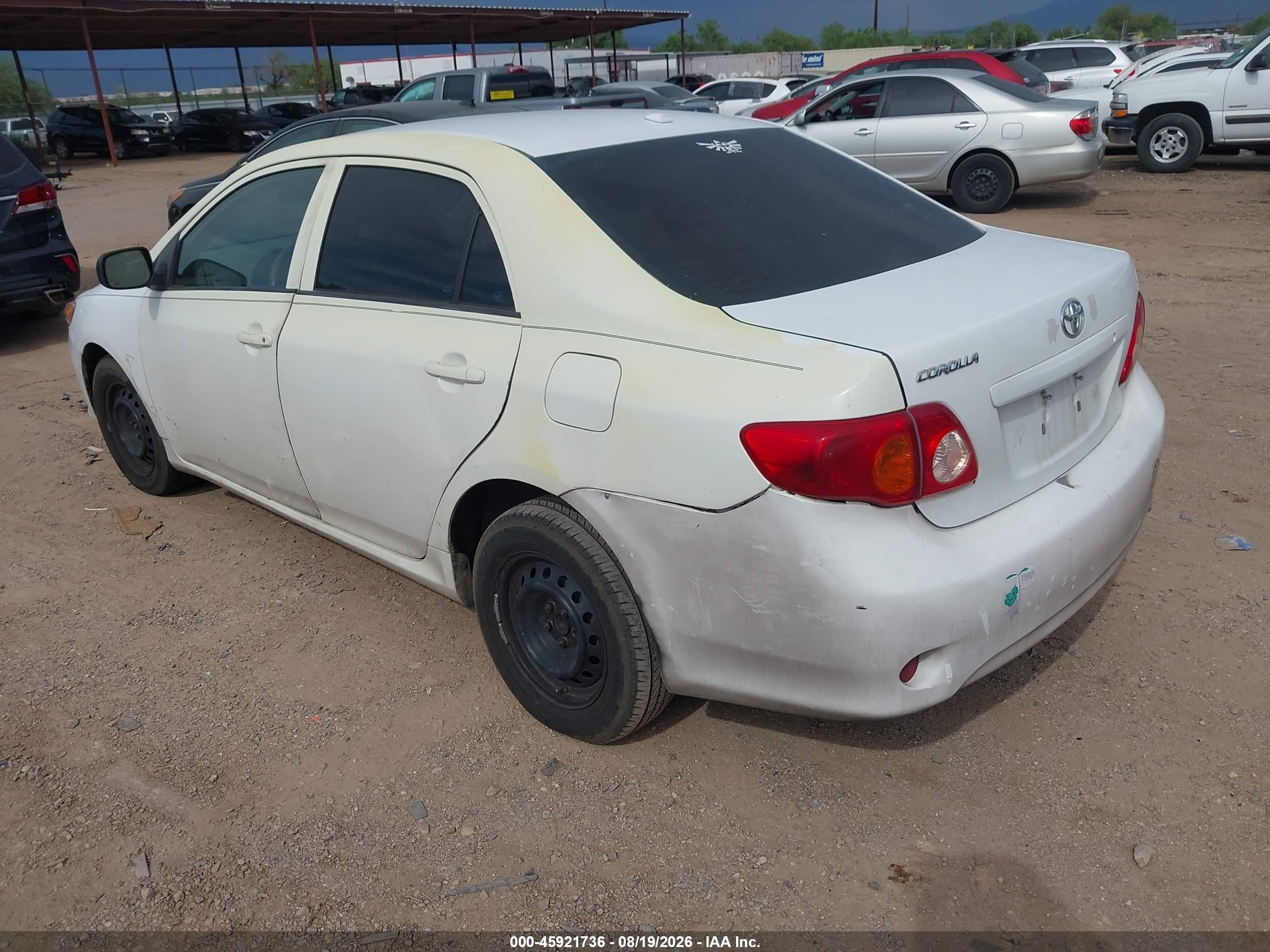 2009 Toyota Corolla   White vin: 1NXBU40E89Z044880