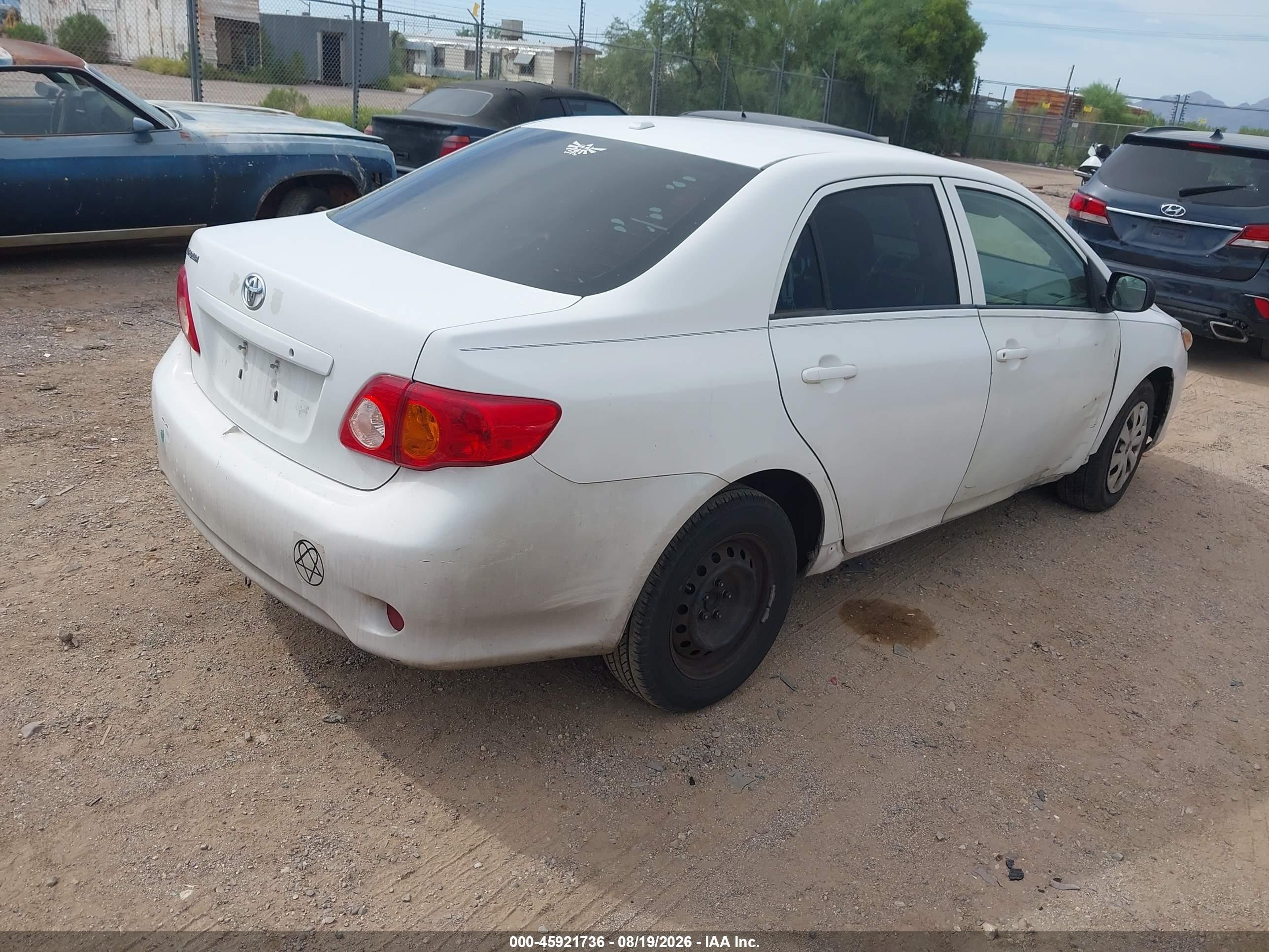 2009 Toyota Corolla   White vin: 1NXBU40E89Z044880