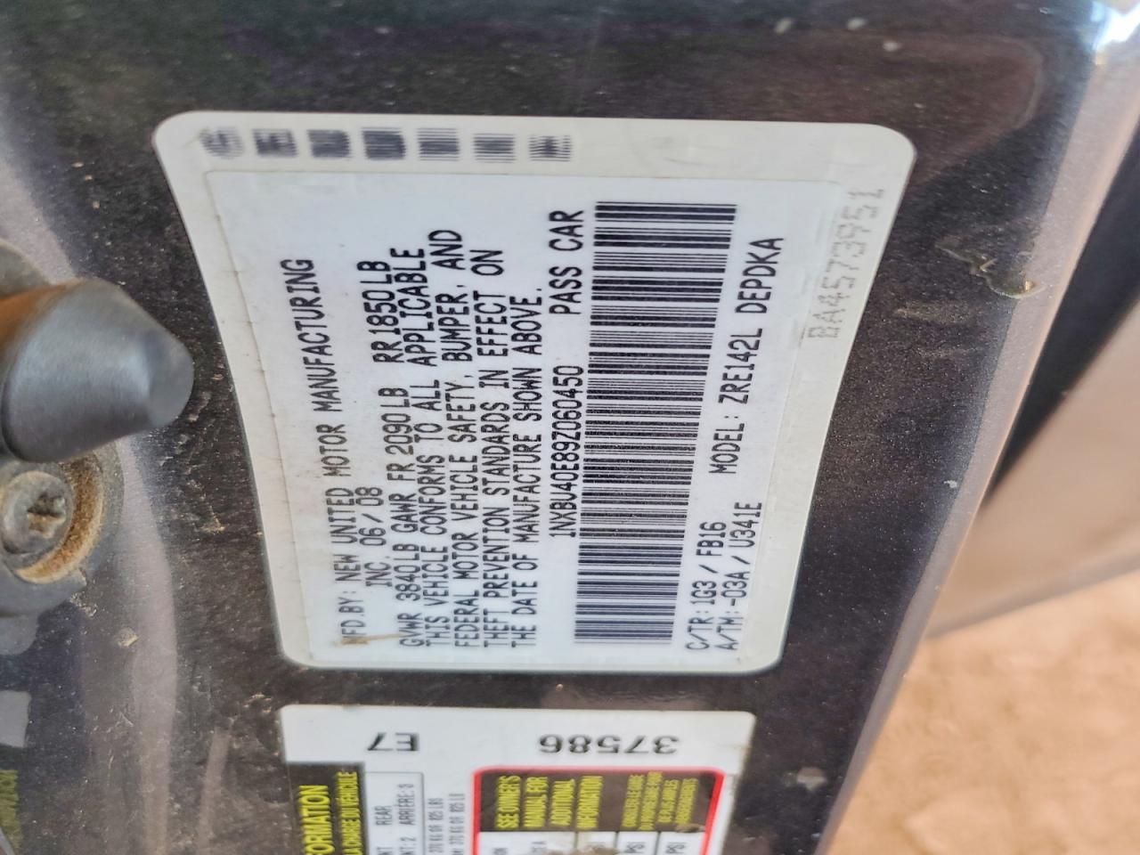 2009 Toyota Corolla Le Gray vin: 1NXBU40E89Z060450