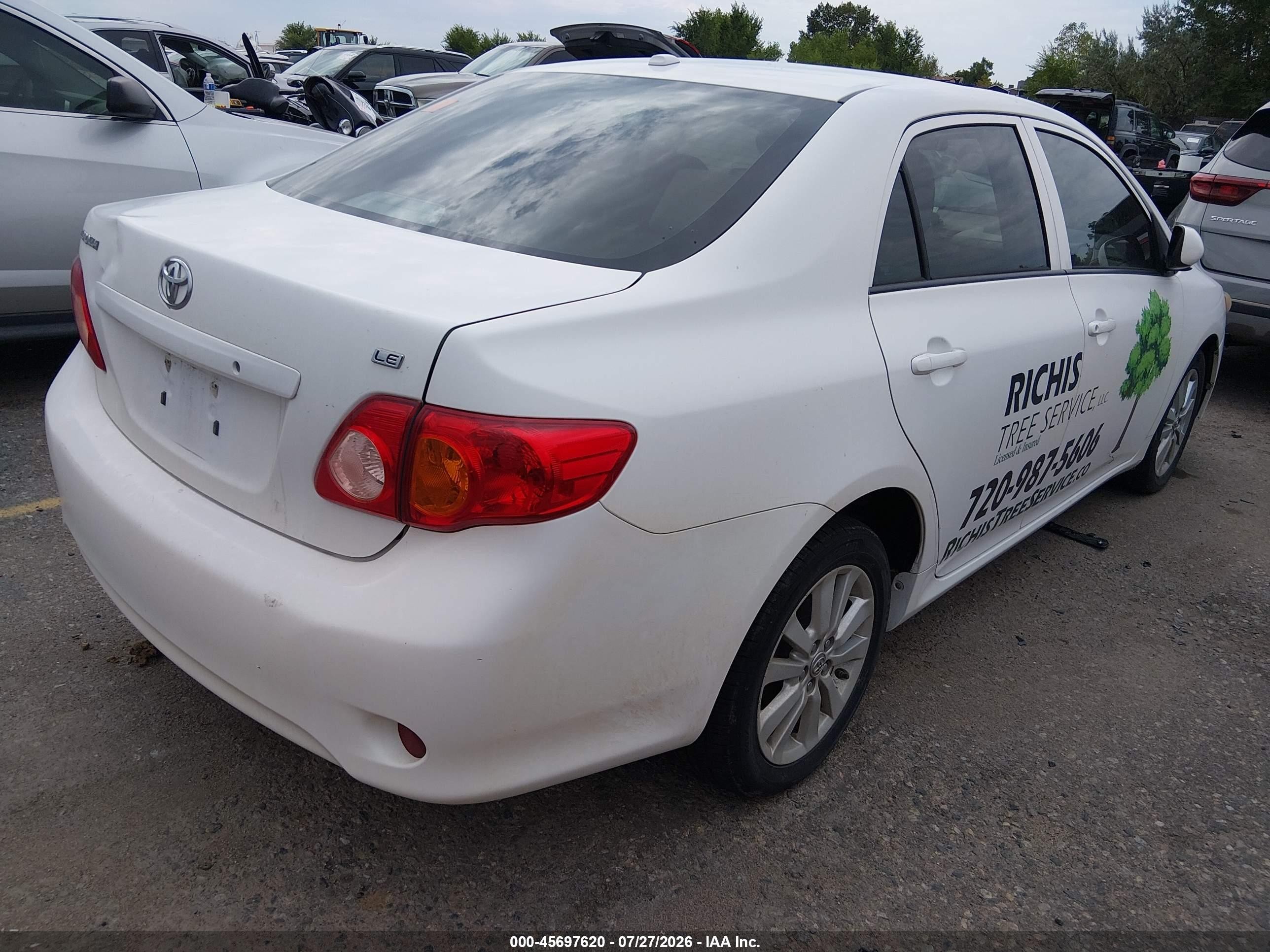2009 Toyota Corolla Le Белый vin: 1NXBU40E89Z064997