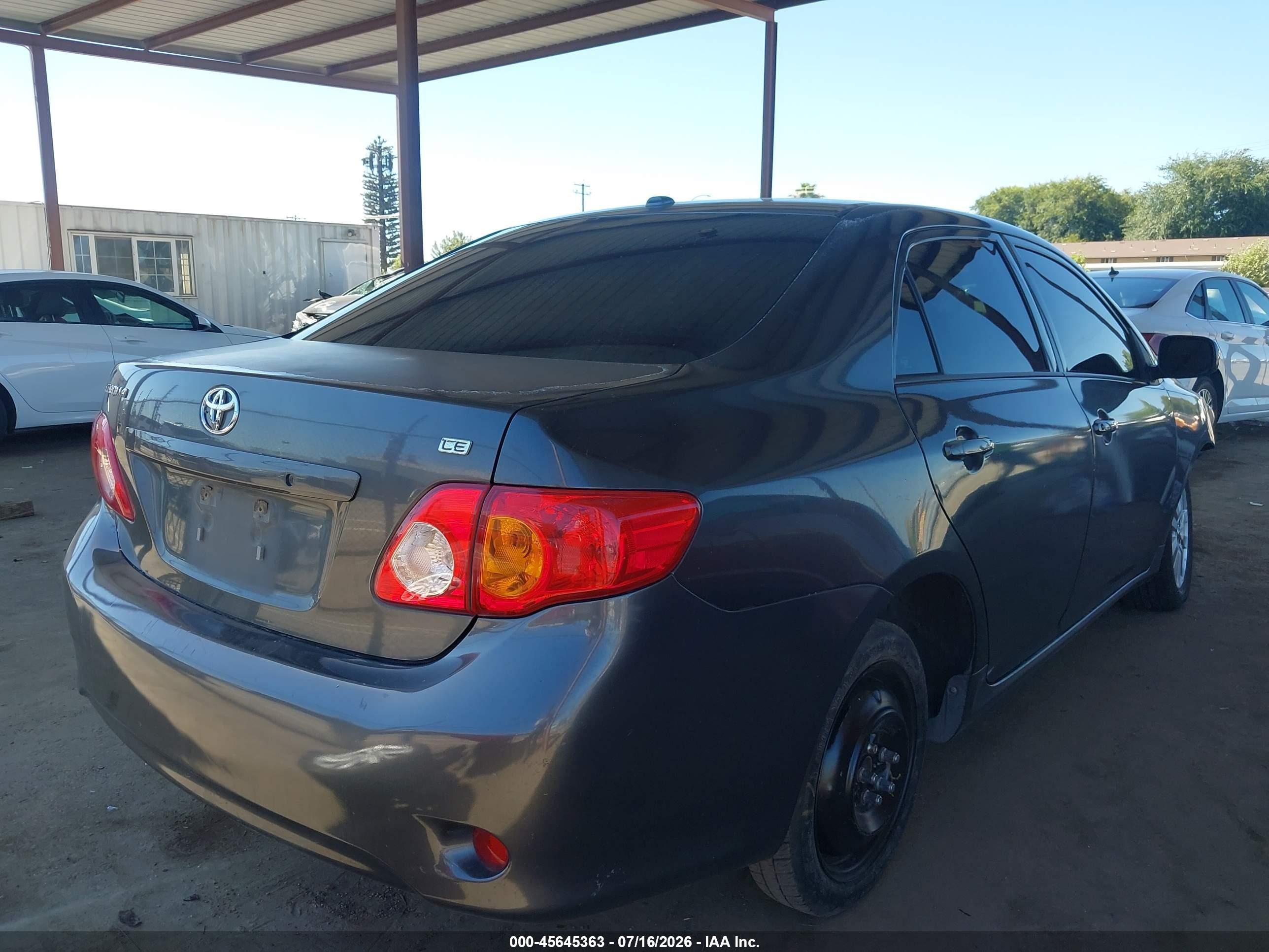 2009 Toyota Corolla Le Gray vin: 1NXBU40E89Z073828