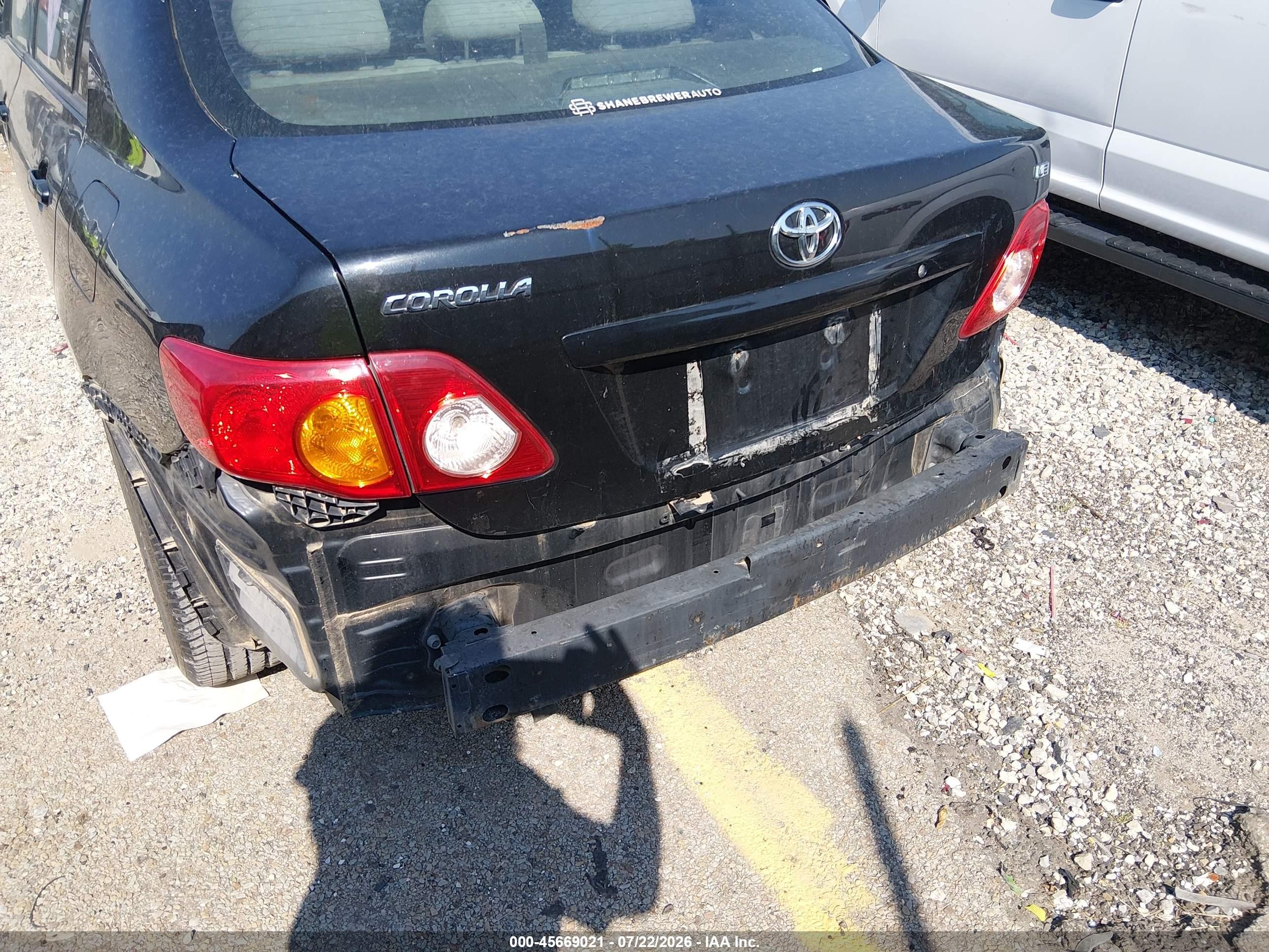 2009 Toyota Corolla Le Черный vin: 1NXBU40E89Z106018