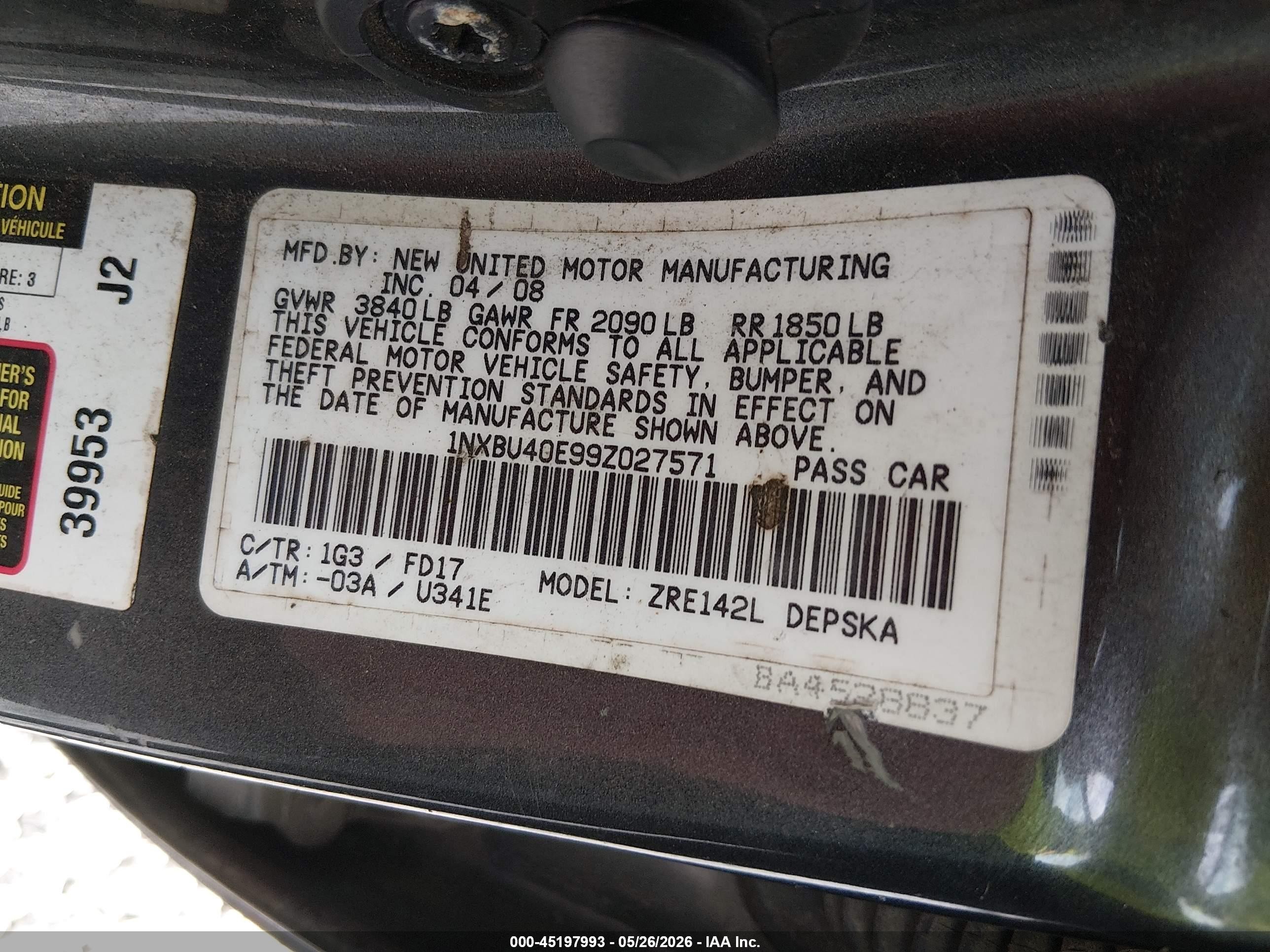 2009 Toyota Corolla S Gray vin: 1NXBU40E99Z027571