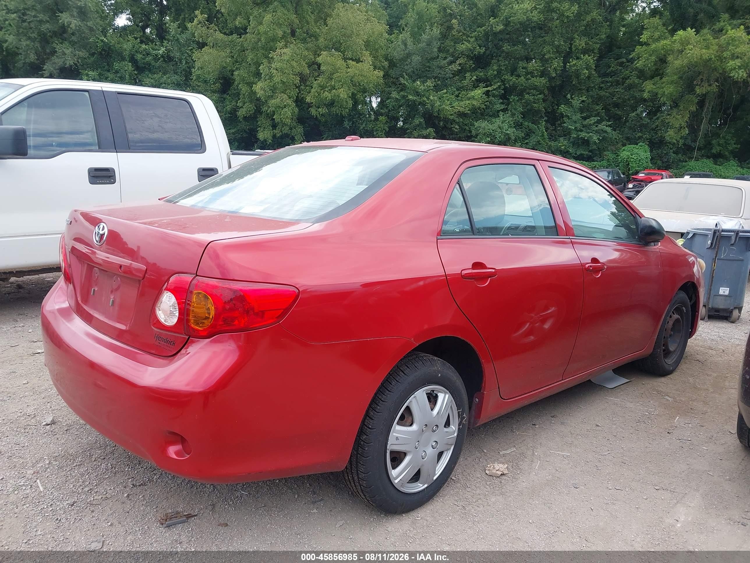 2009 Toyota Corolla   Red vin: 1NXBU40E99Z035119