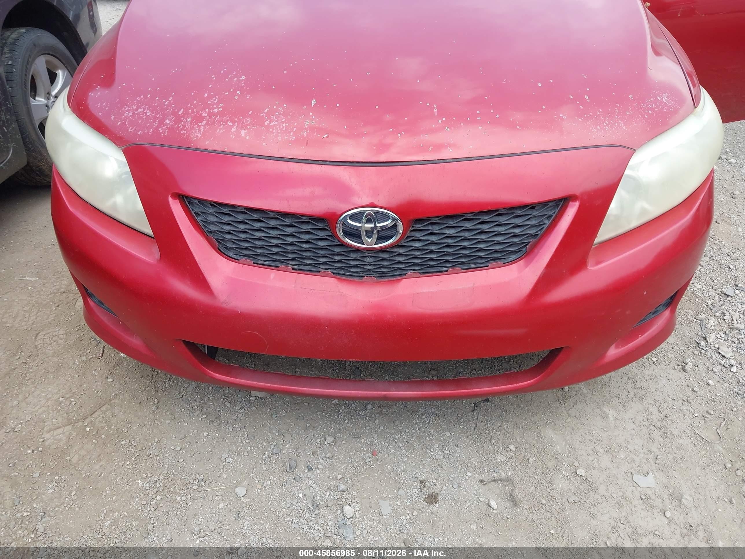 2009 Toyota Corolla   Red vin: 1NXBU40E99Z035119
