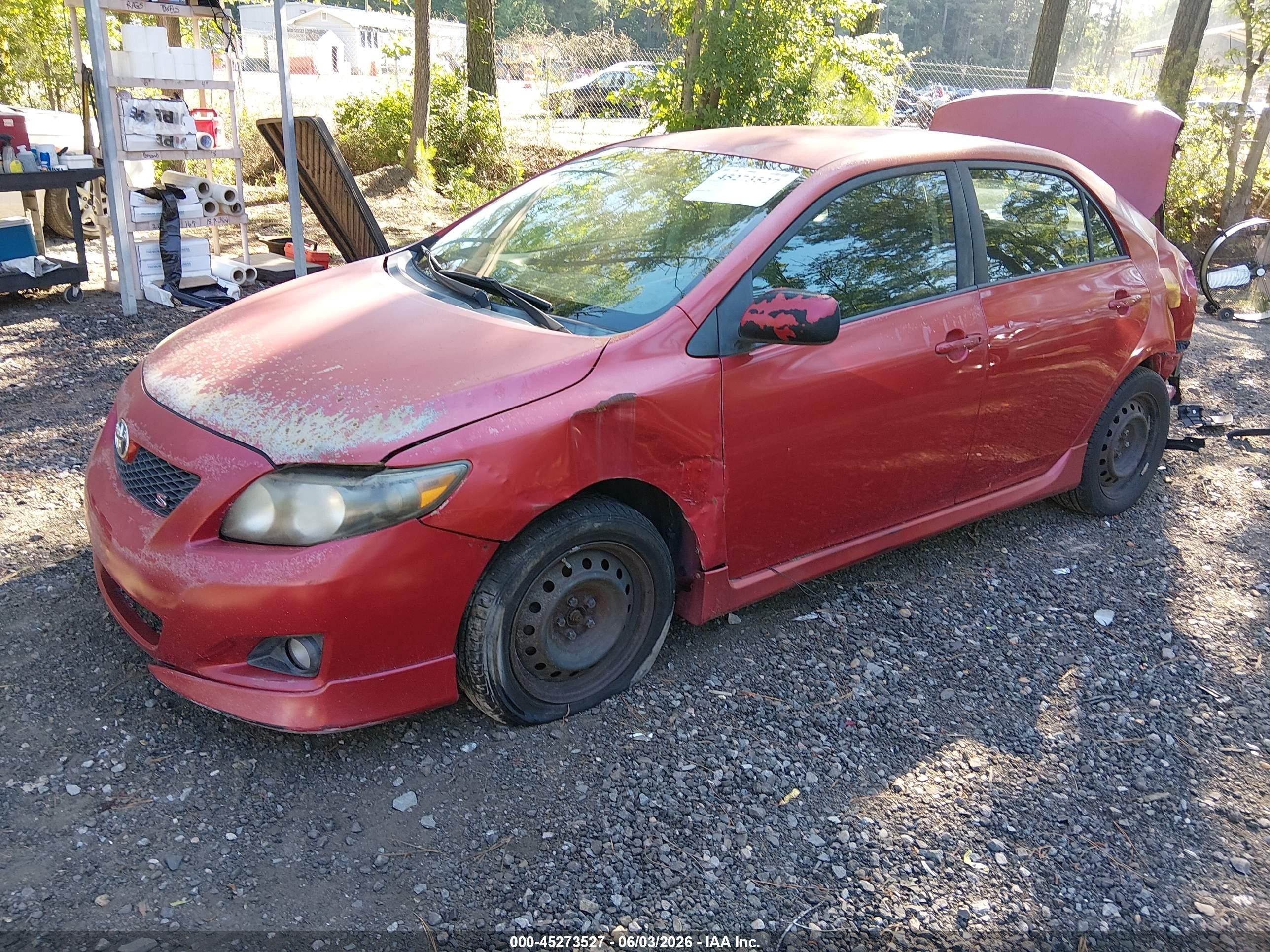 2009 Toyota Corolla S Red vin: 1NXBU40E99Z107873