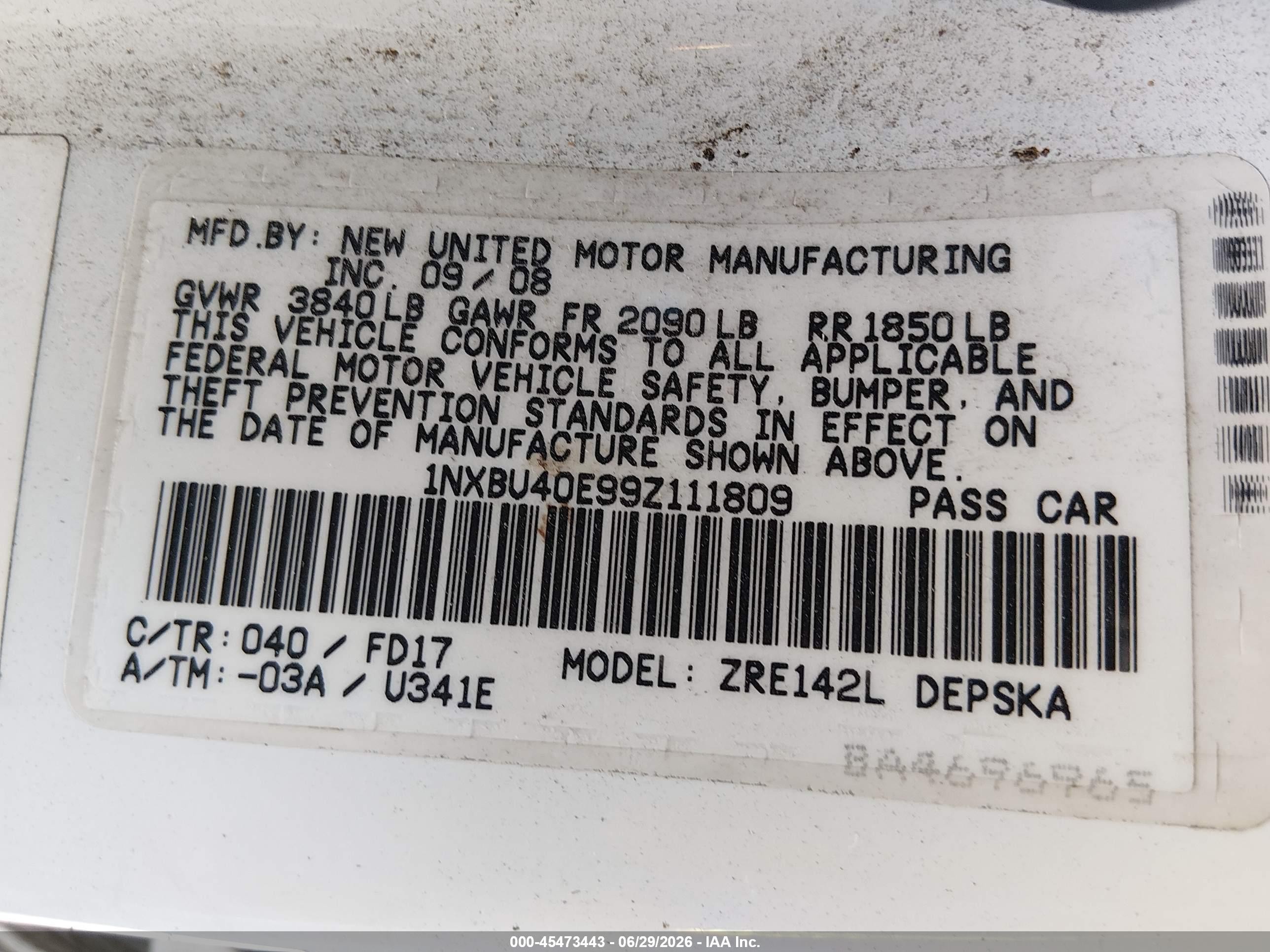 2009 Toyota Corolla S White vin: 1NXBU40E99Z111809