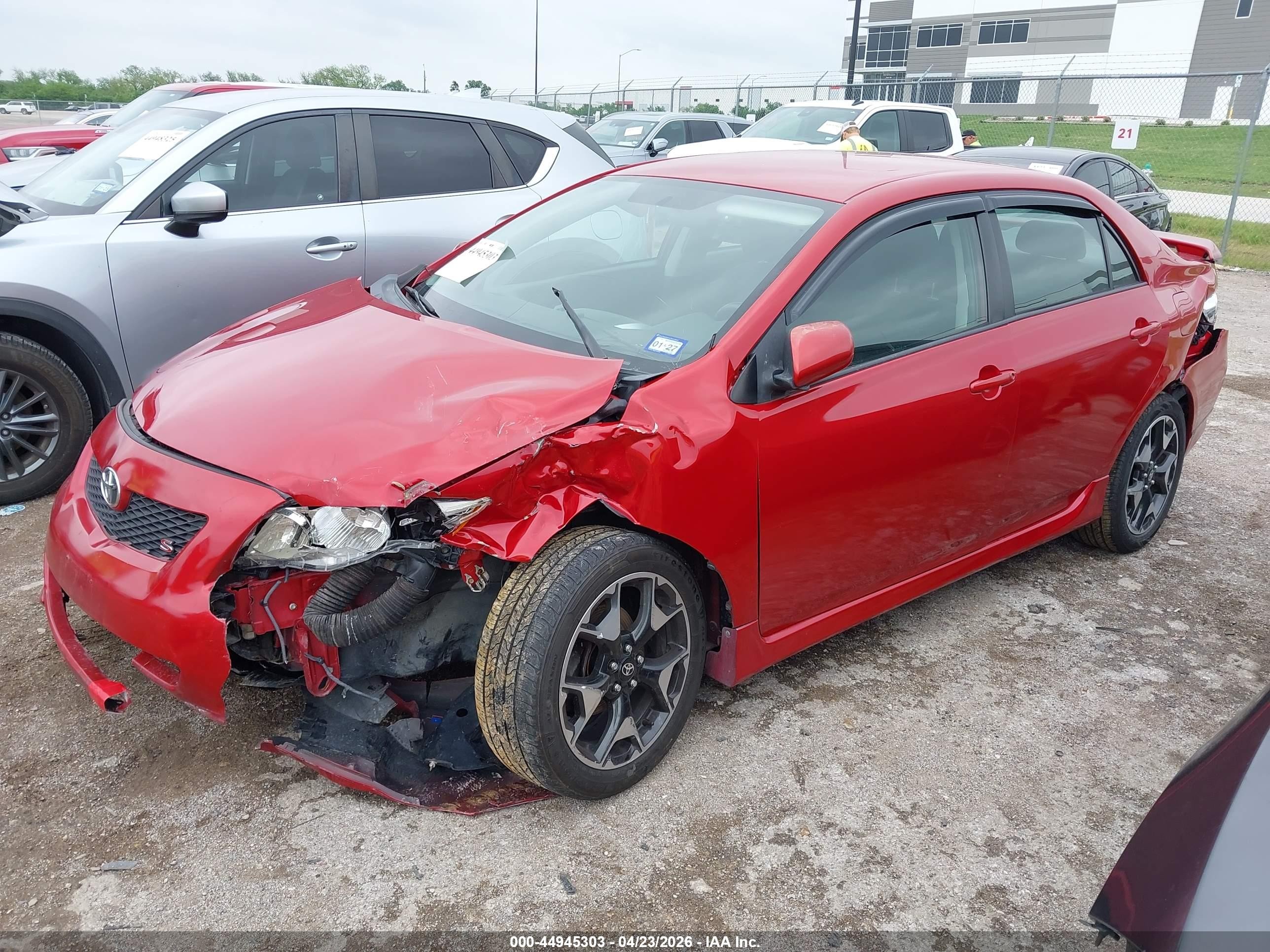 2009 Toyota Corolla S Red vin: 1NXBU40E99Z141263