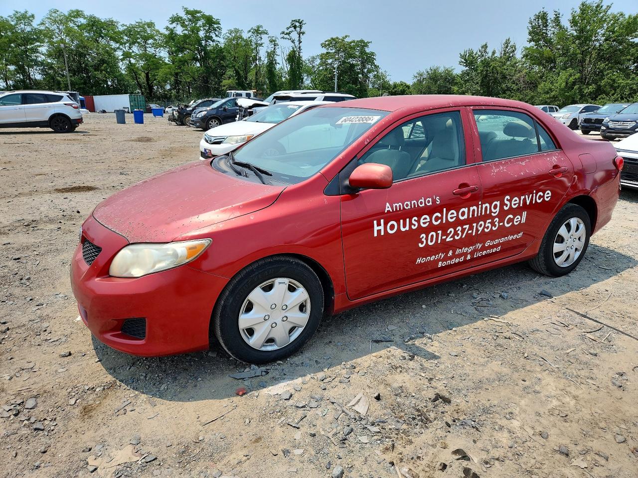 2009 Toyota Corolla Le Red vin: 1NXBU40E99Z153073