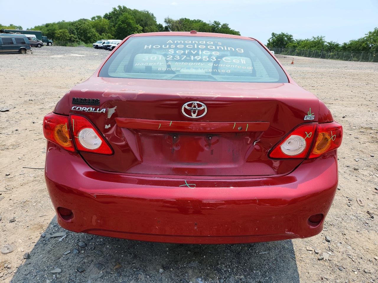 2009 Toyota Corolla Le Red vin: 1NXBU40E99Z153073