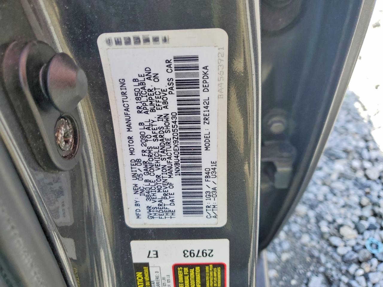 2009 Toyota Corolla Le Gray vin: 1NXBU40EX9Z055430