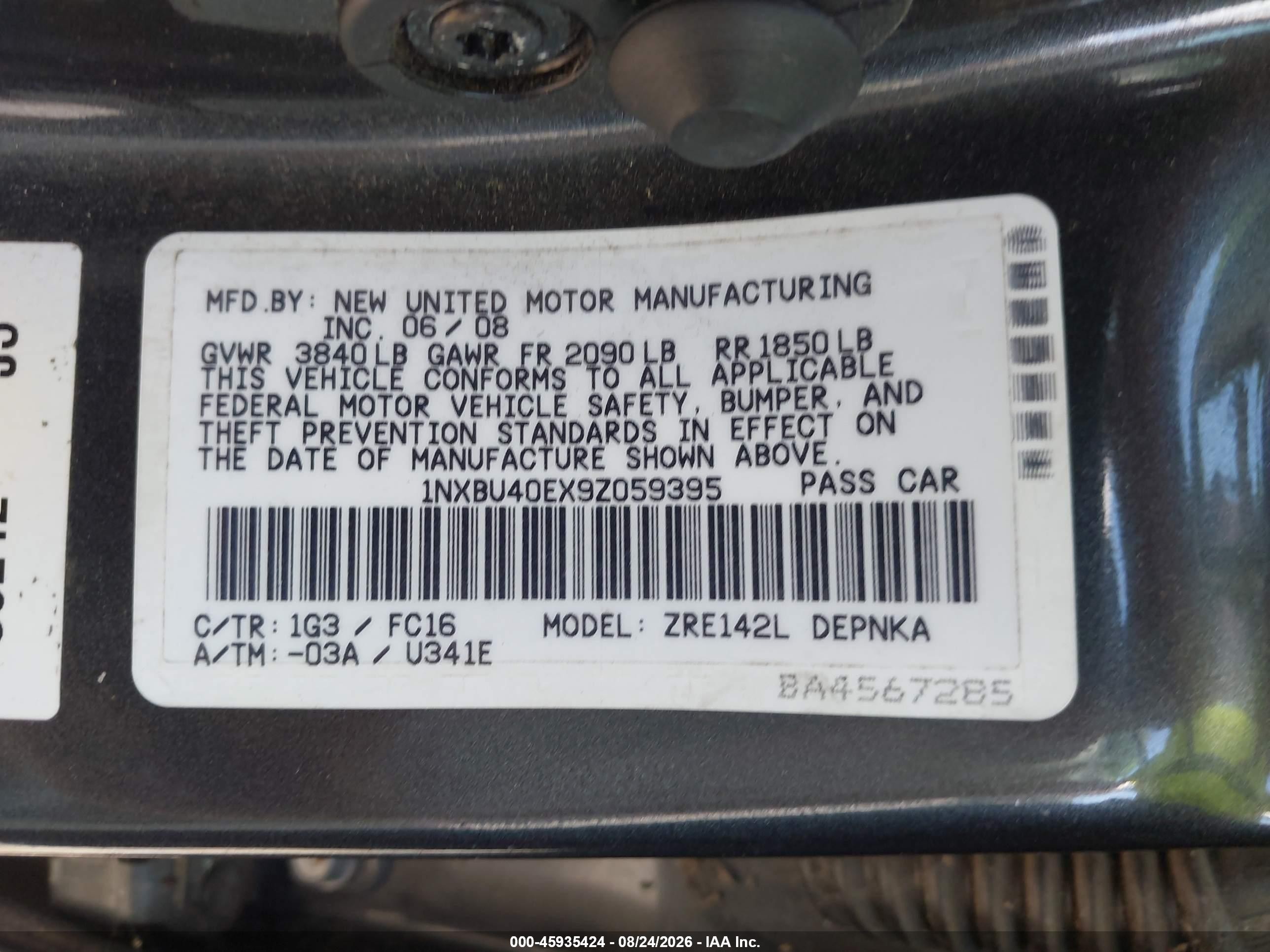 2009 Toyota Corolla Xle Gray vin: 1NXBU40EX9Z059395