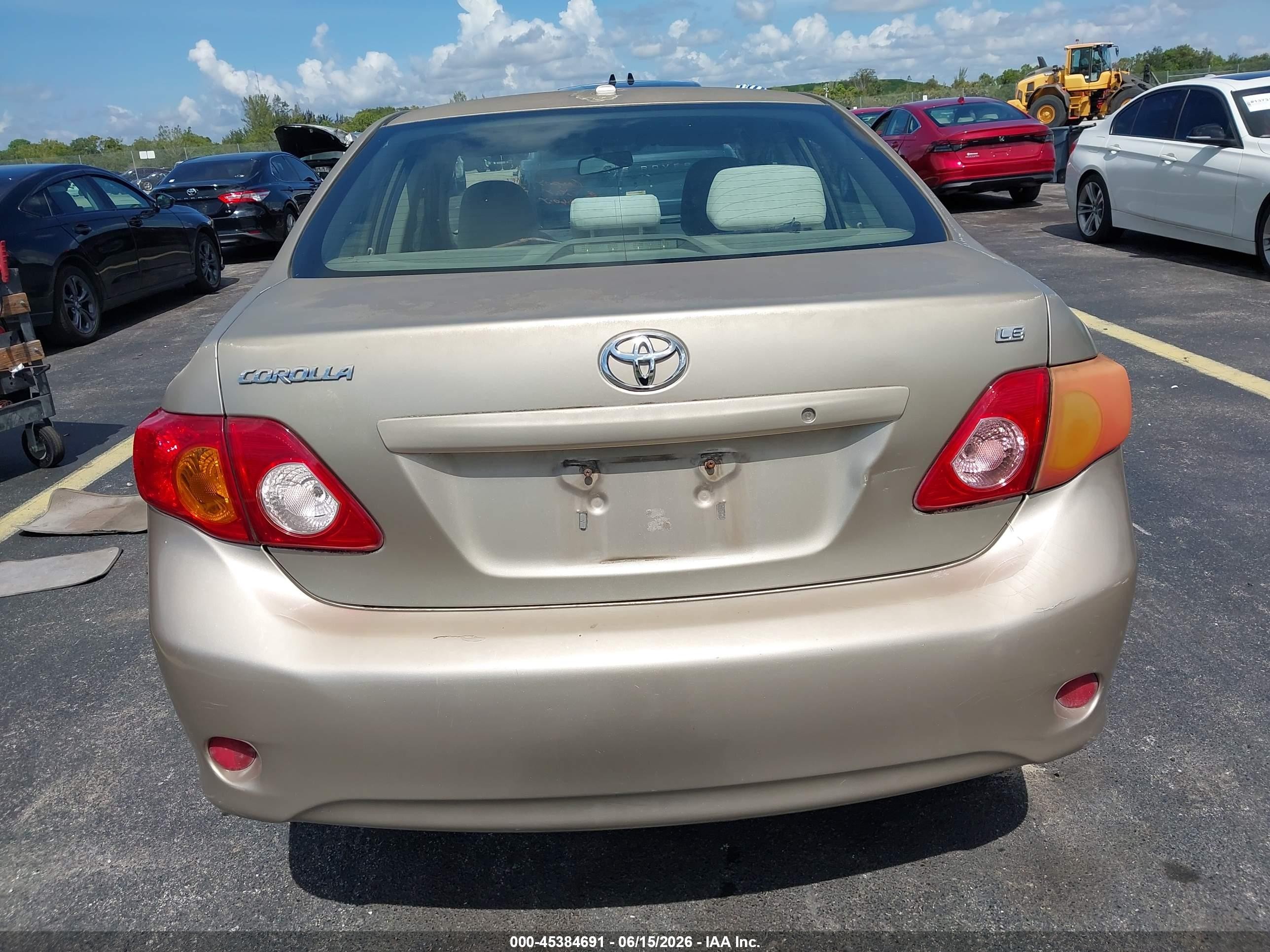 2009 Toyota Corolla Le Gold vin: 1NXBU40EX9Z077525