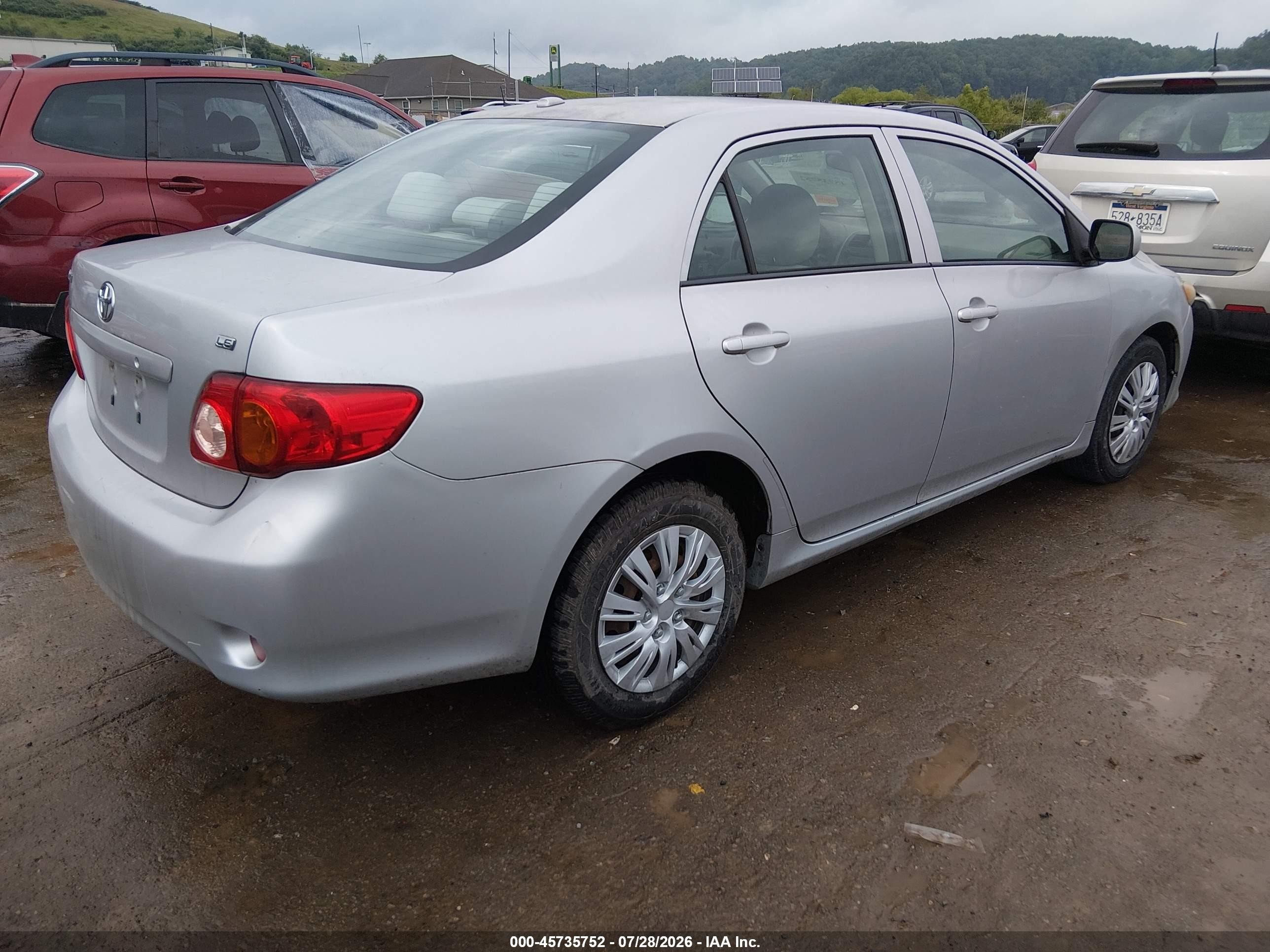 2009 Toyota Corolla Le Silver vin: 1NXBU40EX9Z090341
