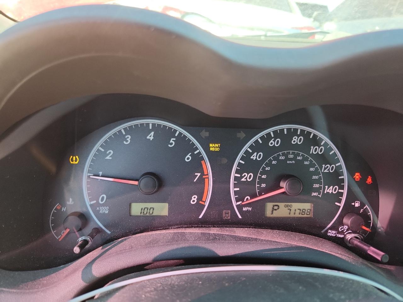 2009 Toyota Corolla Le Red vin: 1NXBU40EX9Z128781 Damage: Warning - Tire Pressure, On, Unacceptable