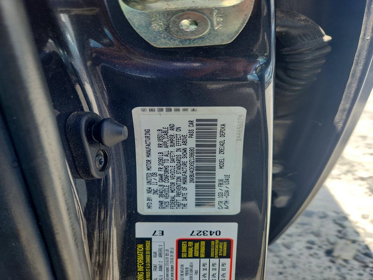2009 Toyota Corolla Le Black vin: 1NXBU40EX9Z138680