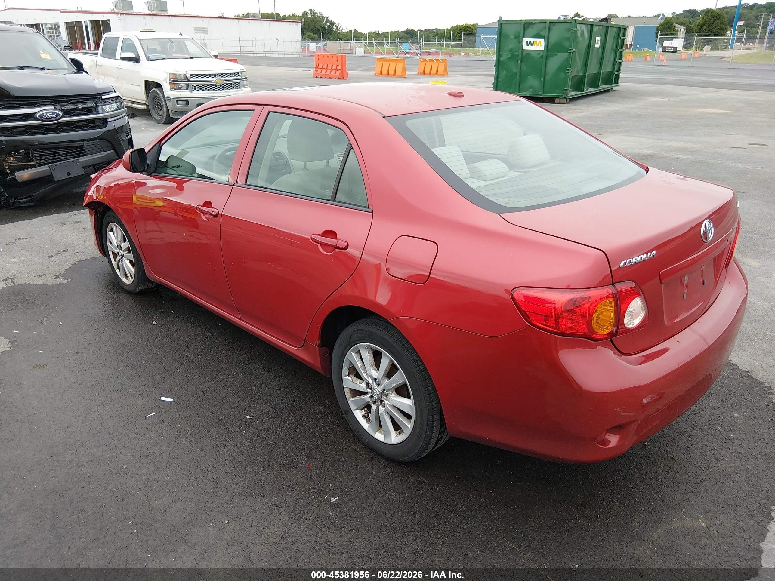 2010 Toyota Corolla Le Red vin: 1NXBU4EE0AZ208698