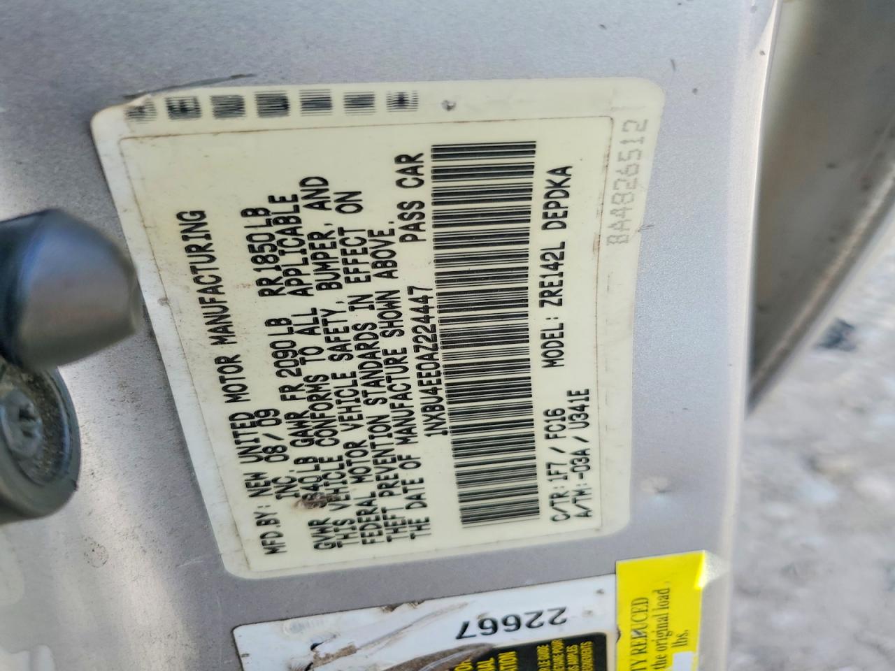 2010 Toyota Corolla Le Silver vin: 1NXBU4EE0AZ224447