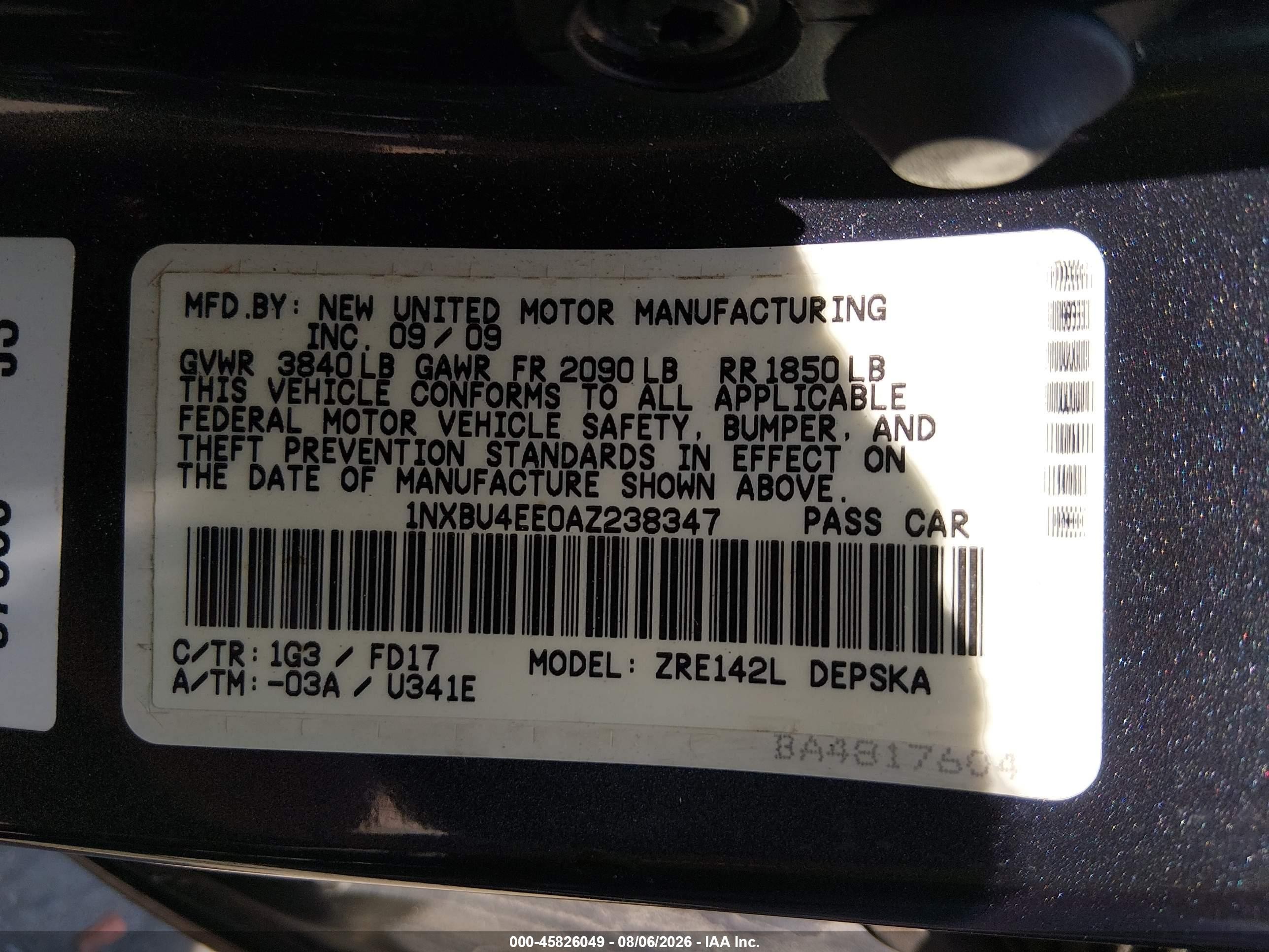 2010 Toyota Corolla S Gray vin: 1NXBU4EE0AZ238347