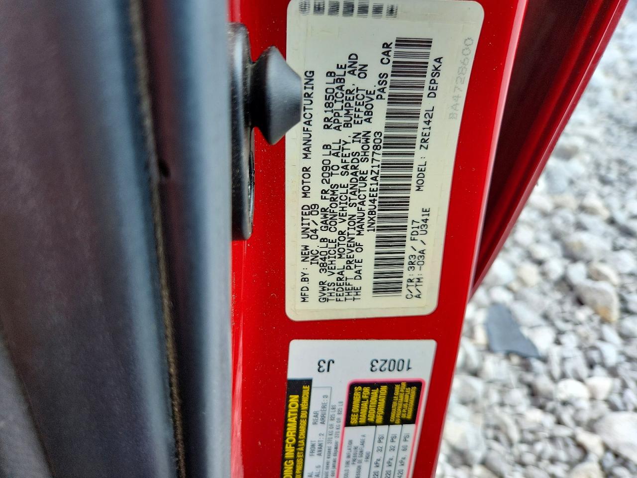 2010 Toyota Corolla S Red vin: 1NXBU4EE1AZ177803