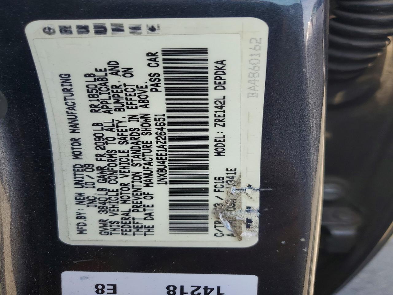 2010 Toyota Corolla Le Gray vin: 1NXBU4EE1AZ264651