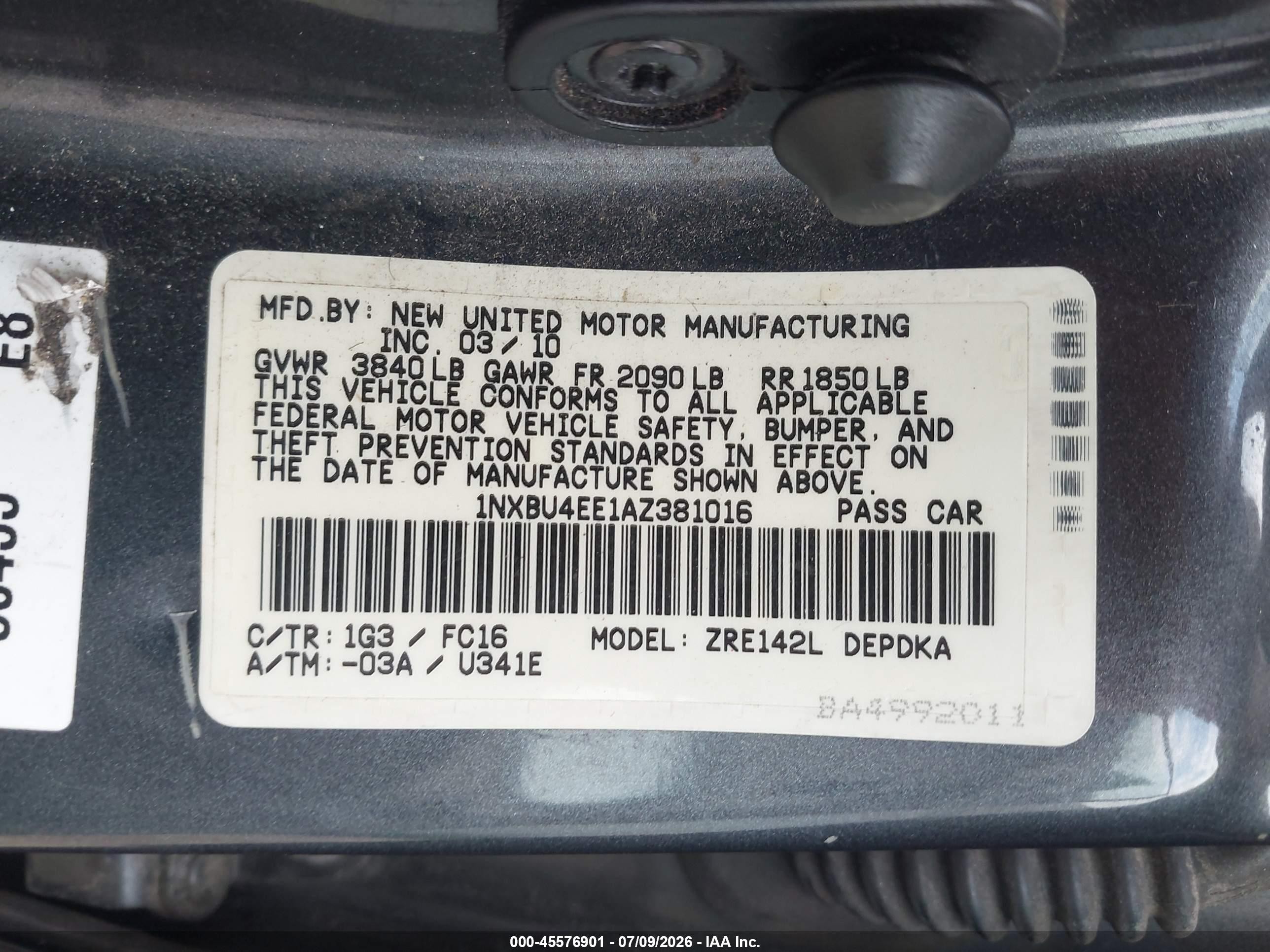 2010 Toyota Corolla Le Gray vin: 1NXBU4EE1AZ381016