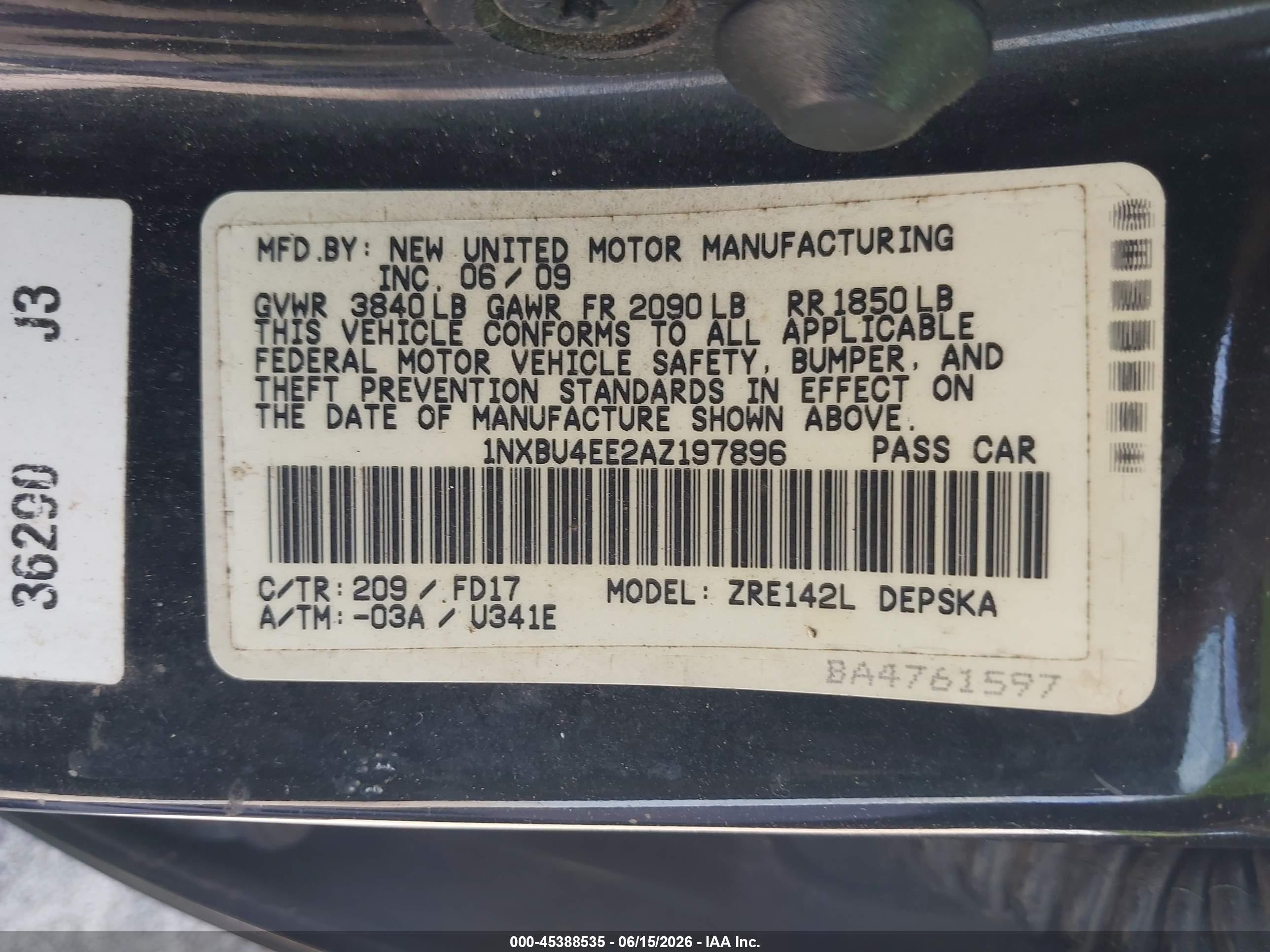 2010 Toyota Corolla S Black vin: 1NXBU4EE2AZ197896