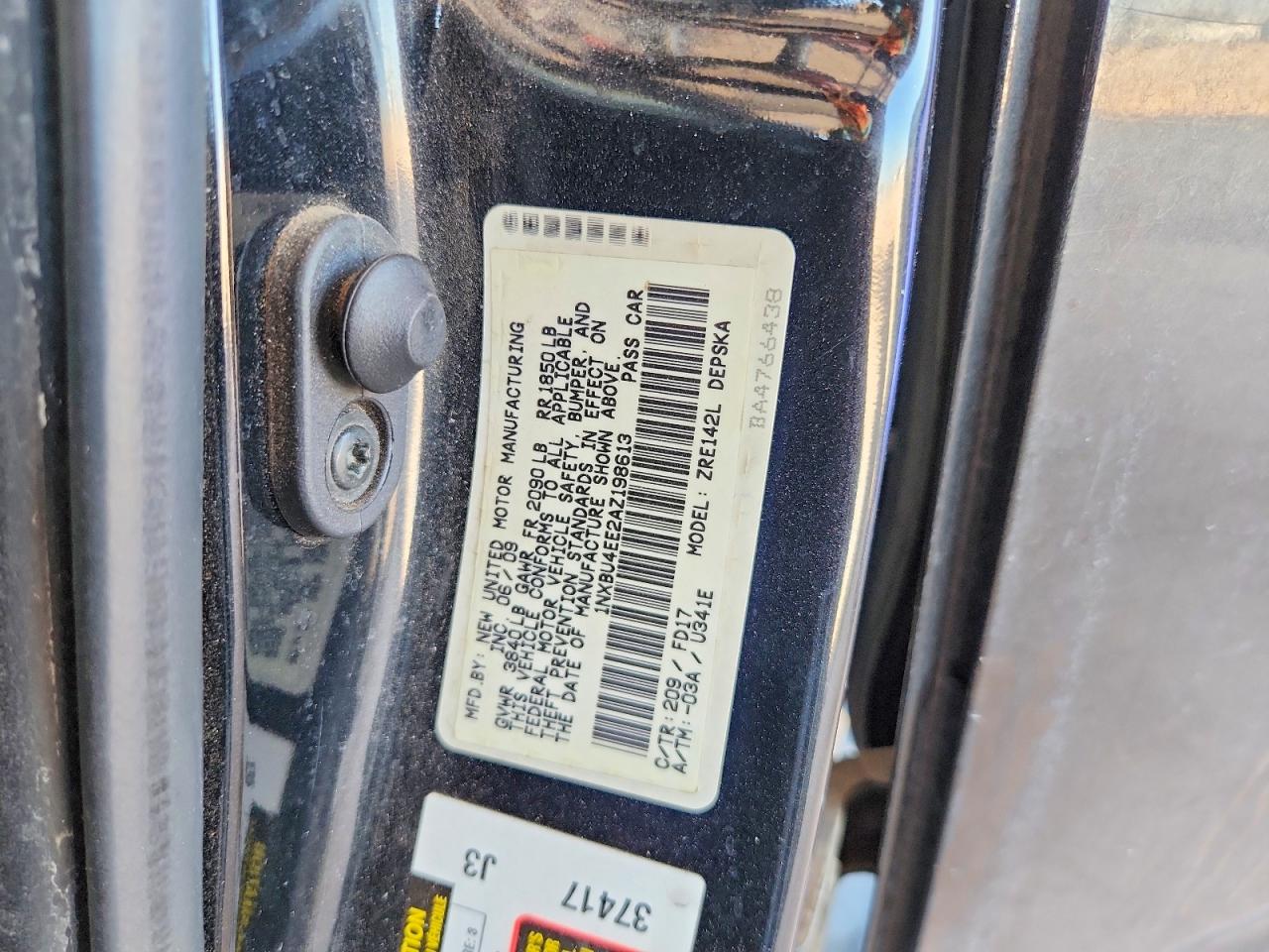 2010 Toyota Corolla S Black vin: 1NXBU4EE2AZ198613