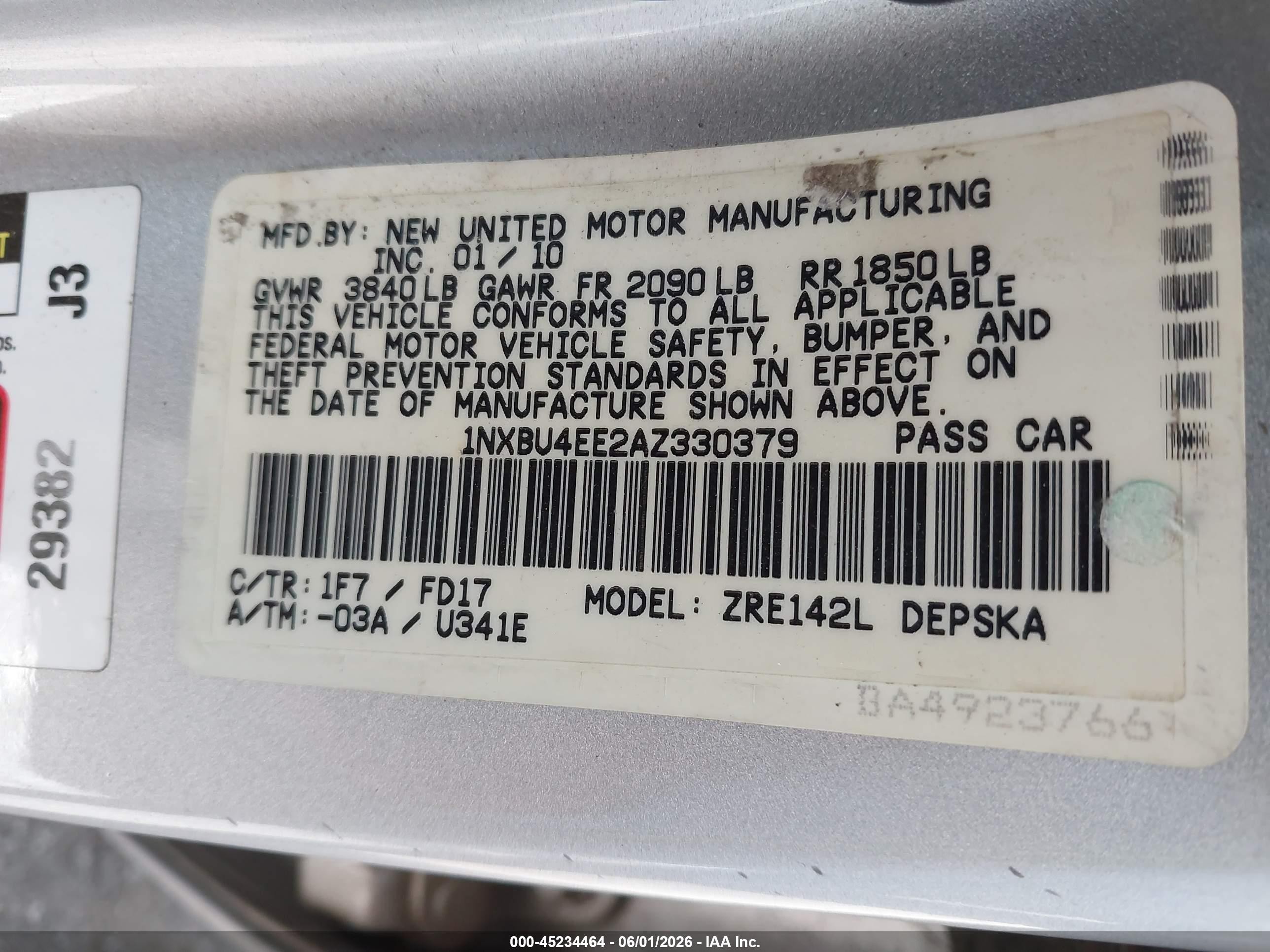 2010 Toyota Corolla S Silver vin: 1NXBU4EE2AZ330379