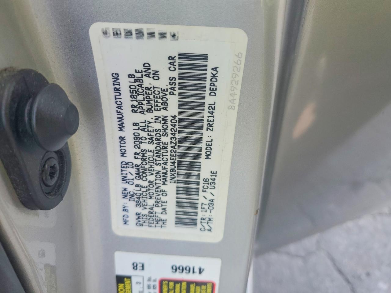 2010 Toyota Corolla Le Серебряный vin: 1NXBU4EE2AZ342404