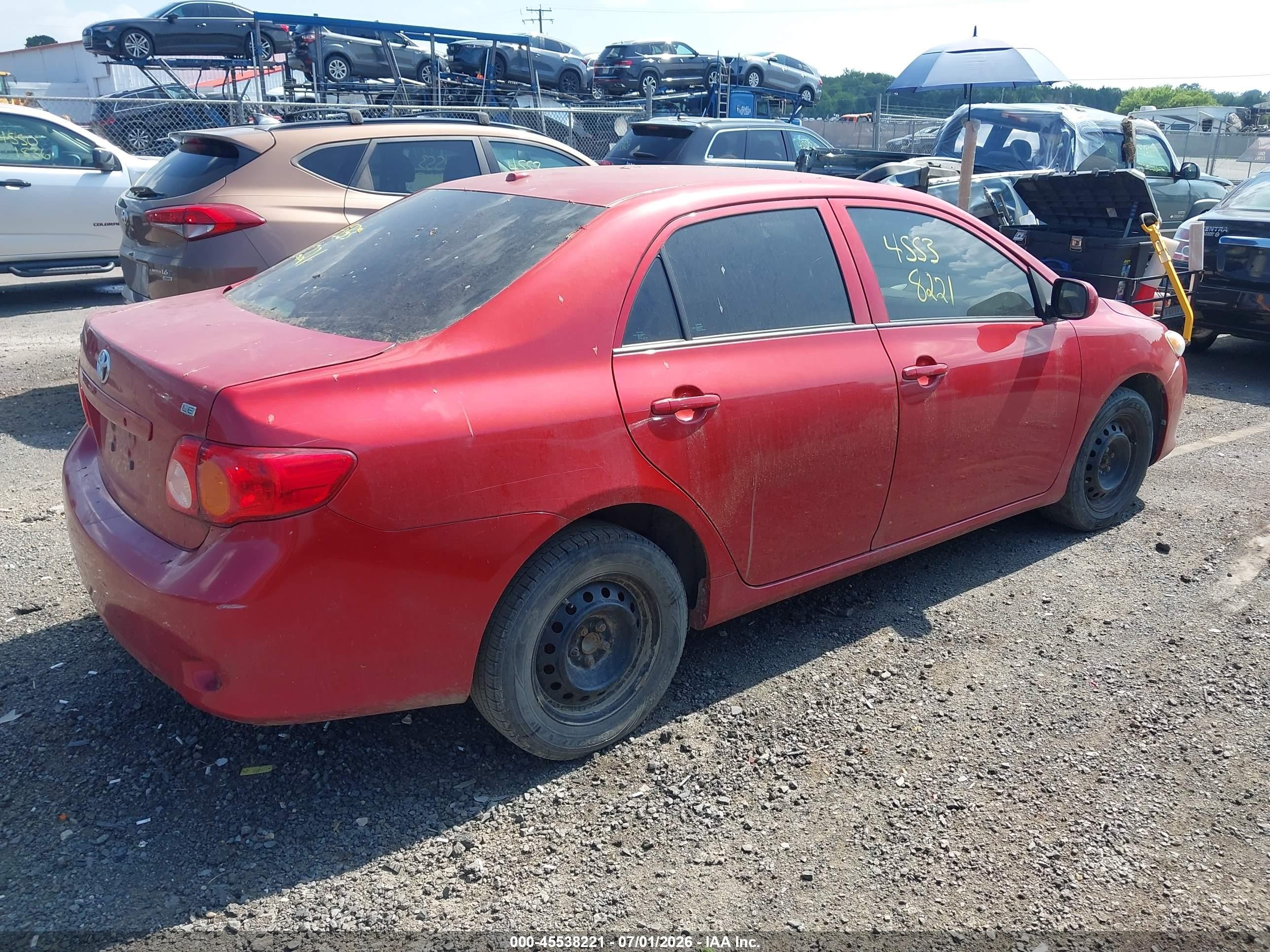 2010 Toyota Corolla Le Red vin: 1NXBU4EE2AZ348056