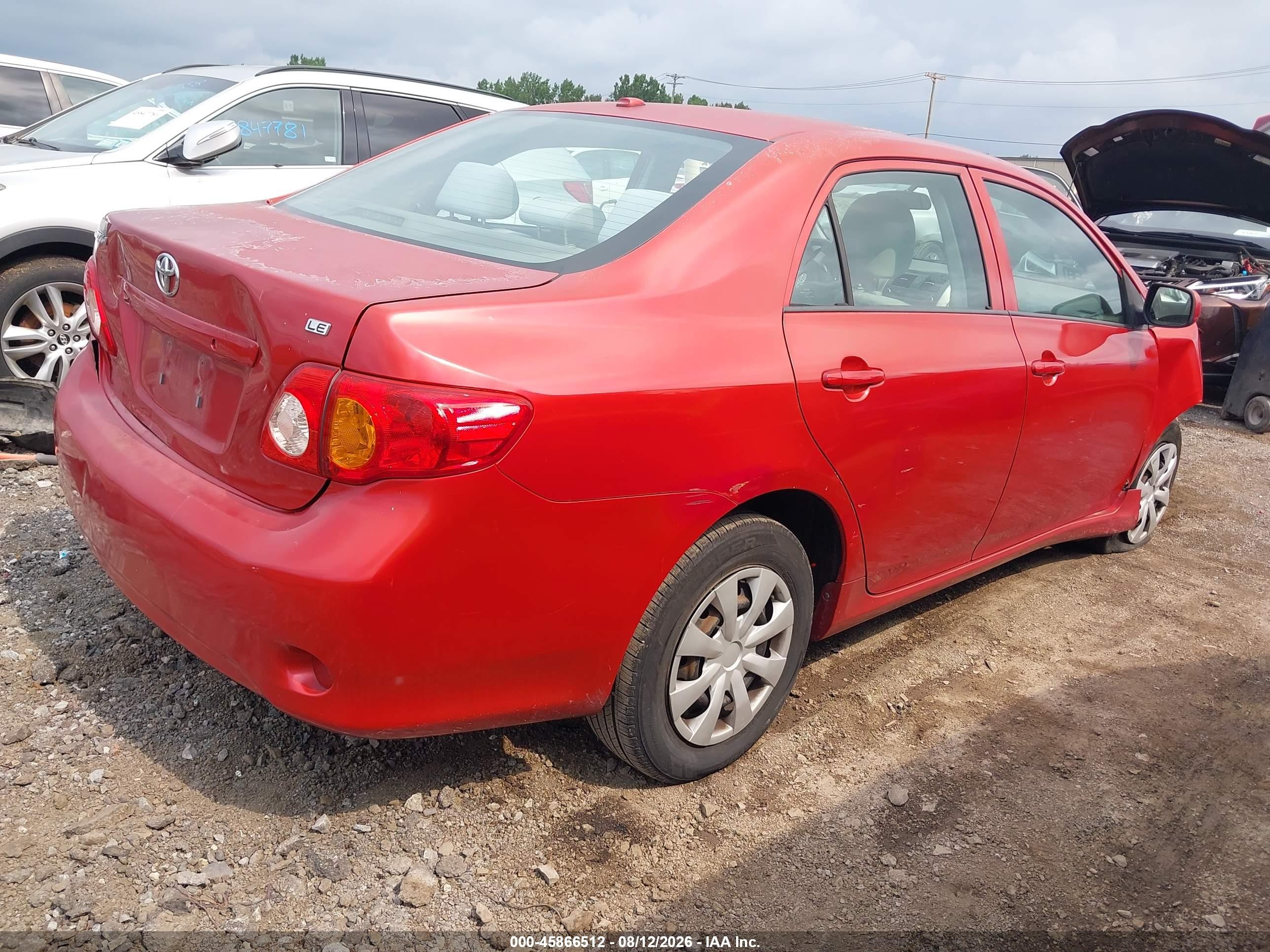 2010 Toyota Corolla Le Red vin: 1NXBU4EE2AZ348834
