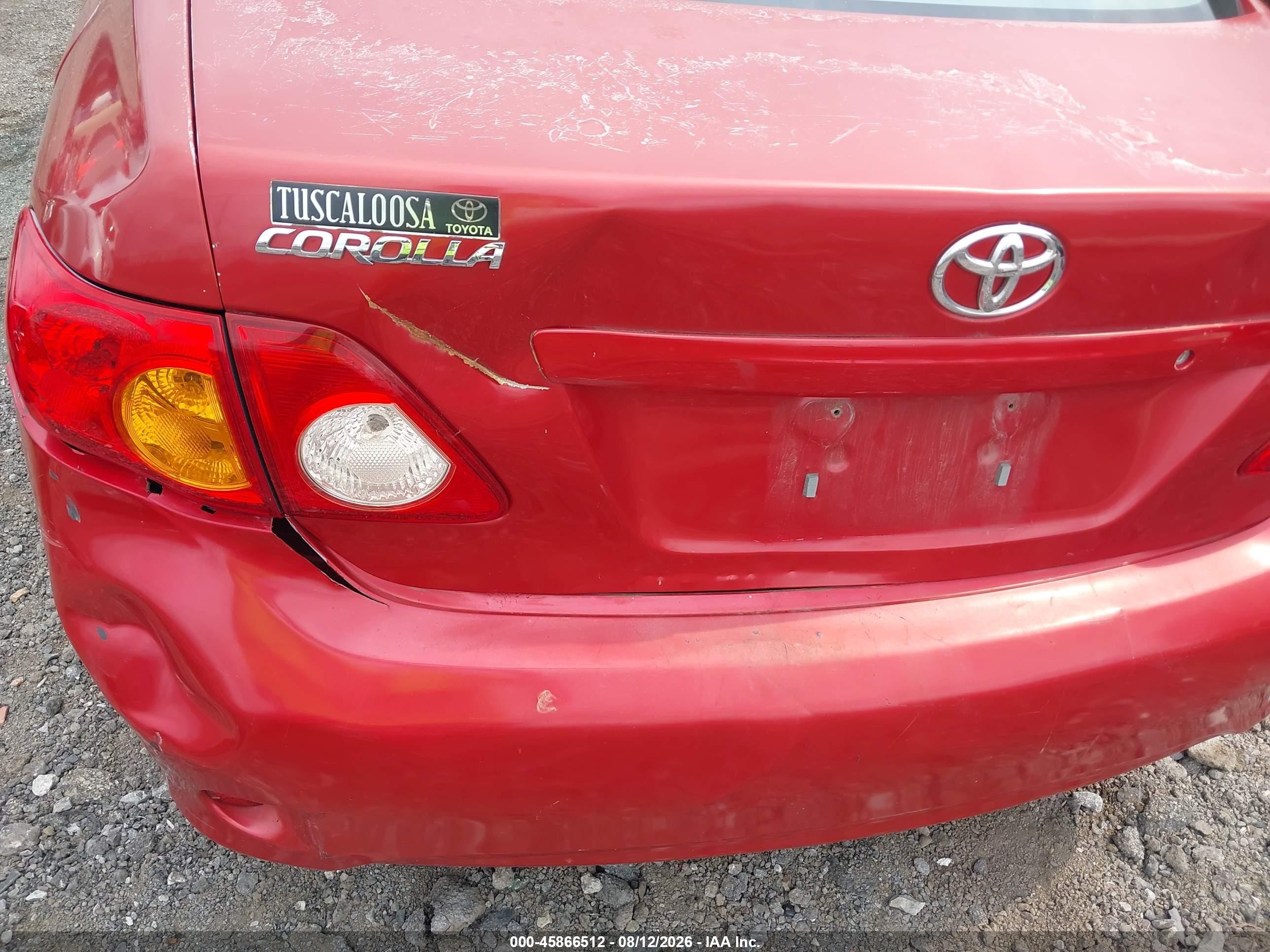 2010 Toyota Corolla Le Red vin: 1NXBU4EE2AZ348834