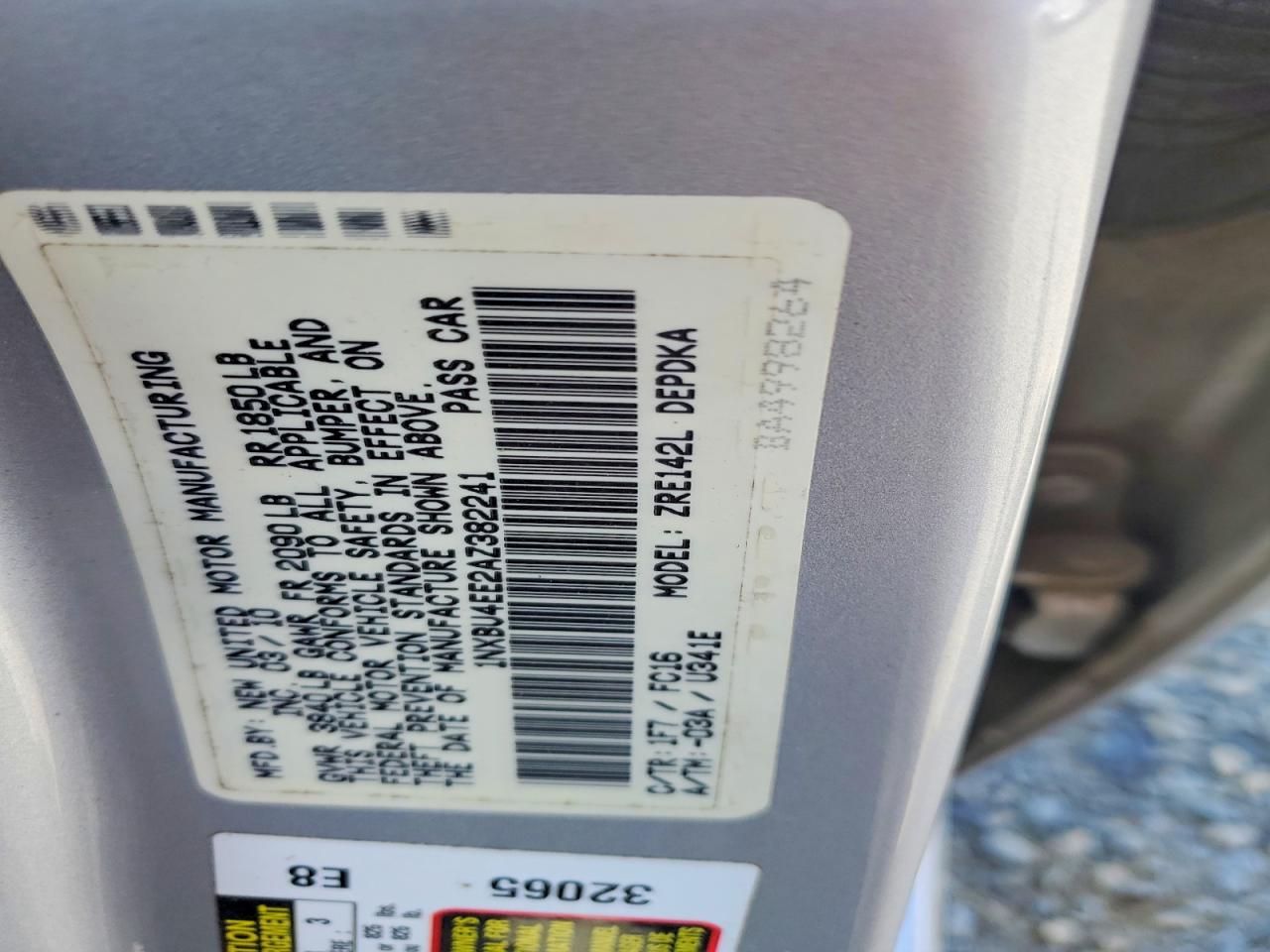 2010 Toyota Corolla Le Silver vin: 1NXBU4EE2AZ382241