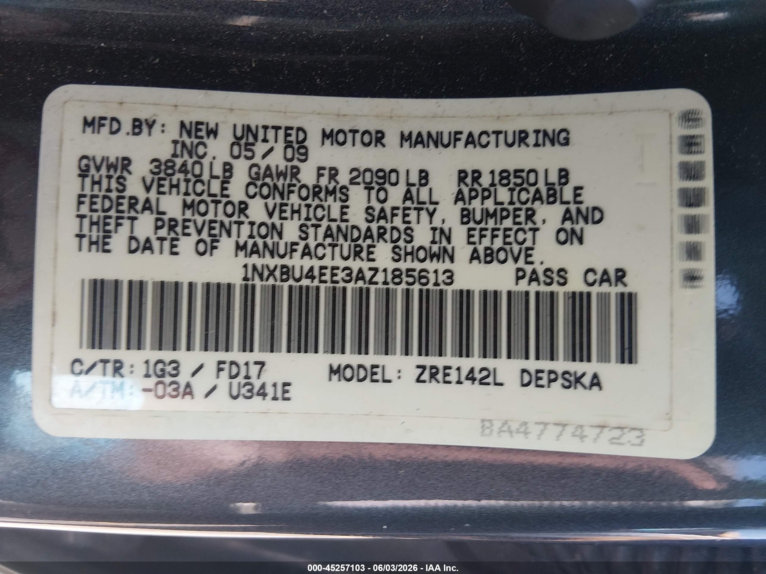 2010 Toyota Corolla S/le/xle Gray vin: 1NXBU4EE3AZ185613
